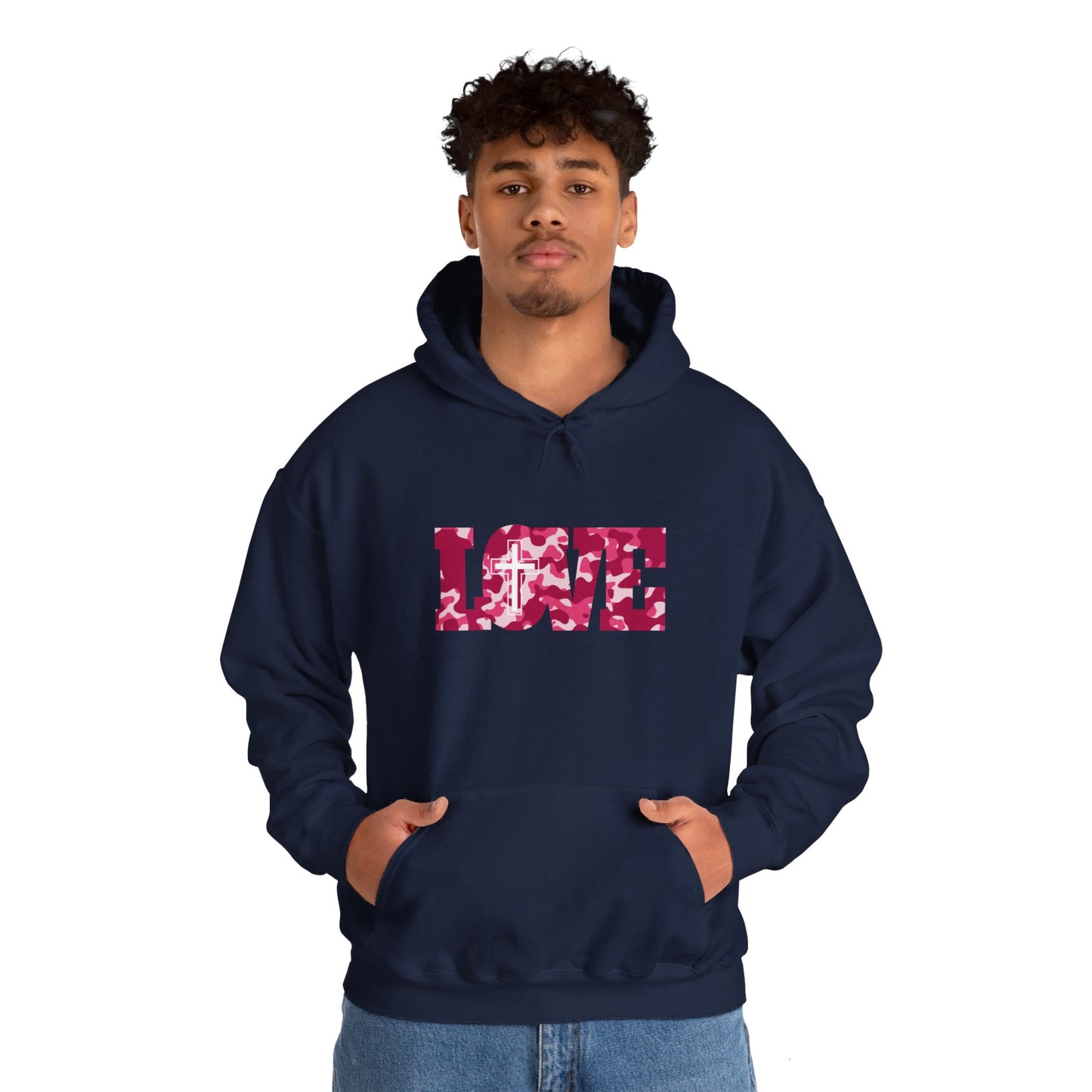 Love Christ Camouflage - Red Hooded Sweatshirt