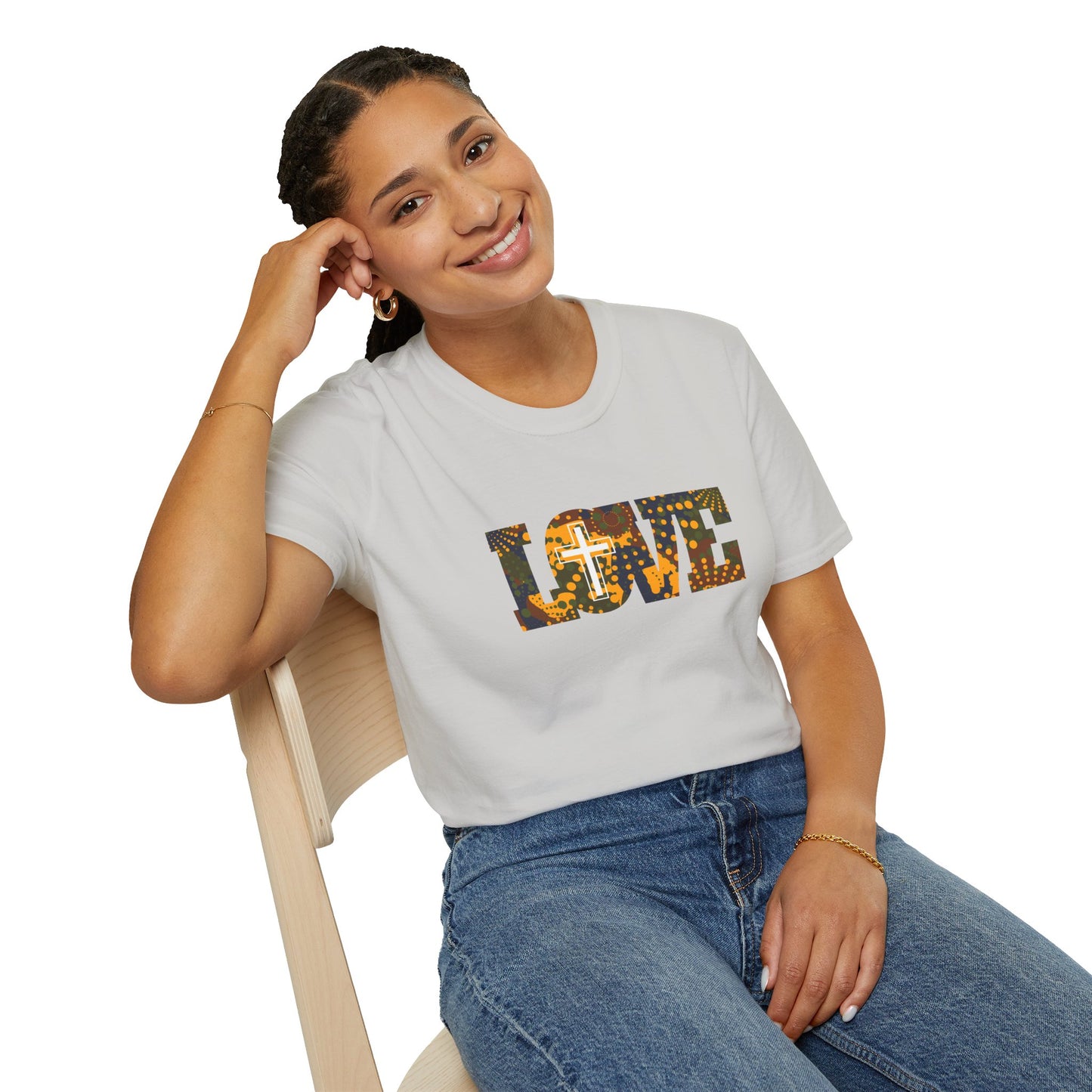 Love Christ Camouflage - Yellow T Shirt