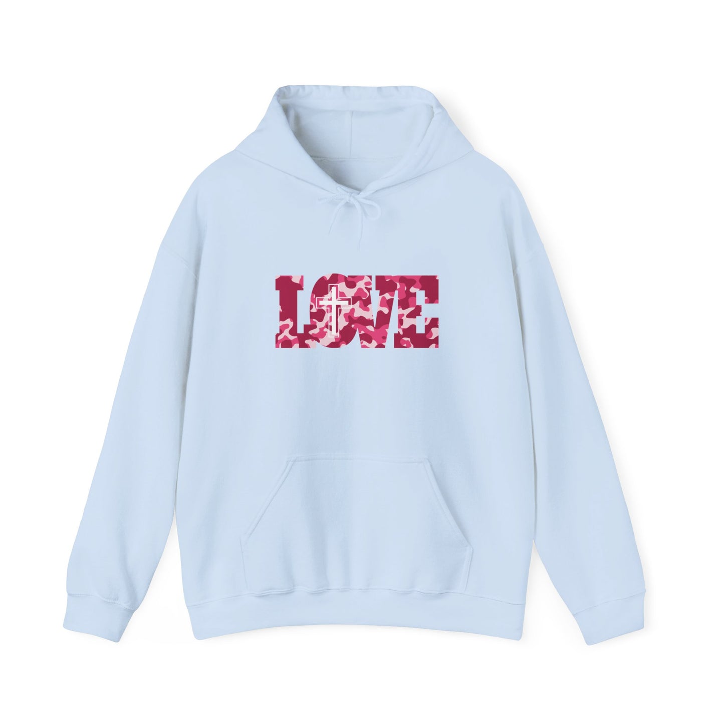 Love Christ Camouflage - Red Hooded Sweatshirt