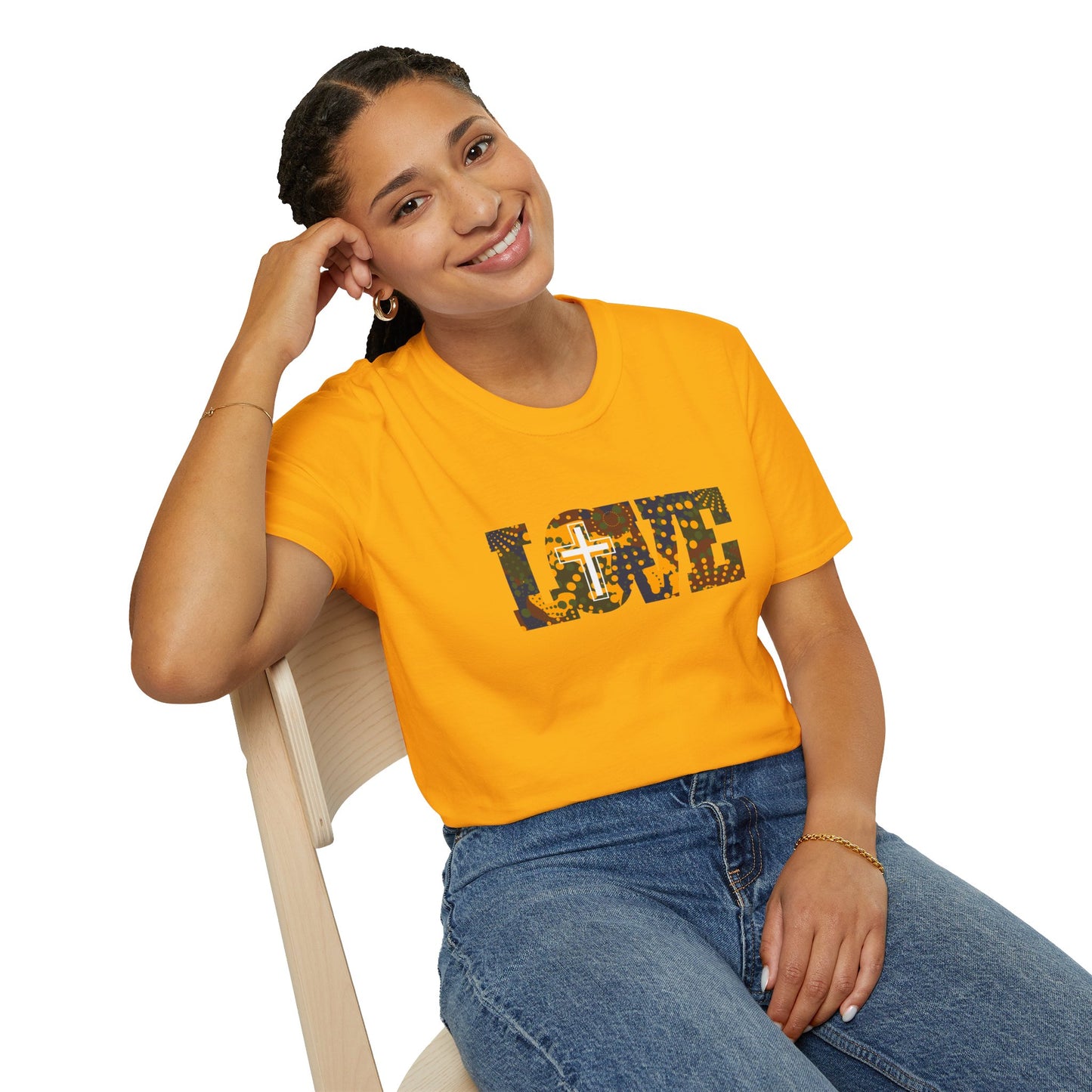 Love Christ Camouflage - Yellow T Shirt