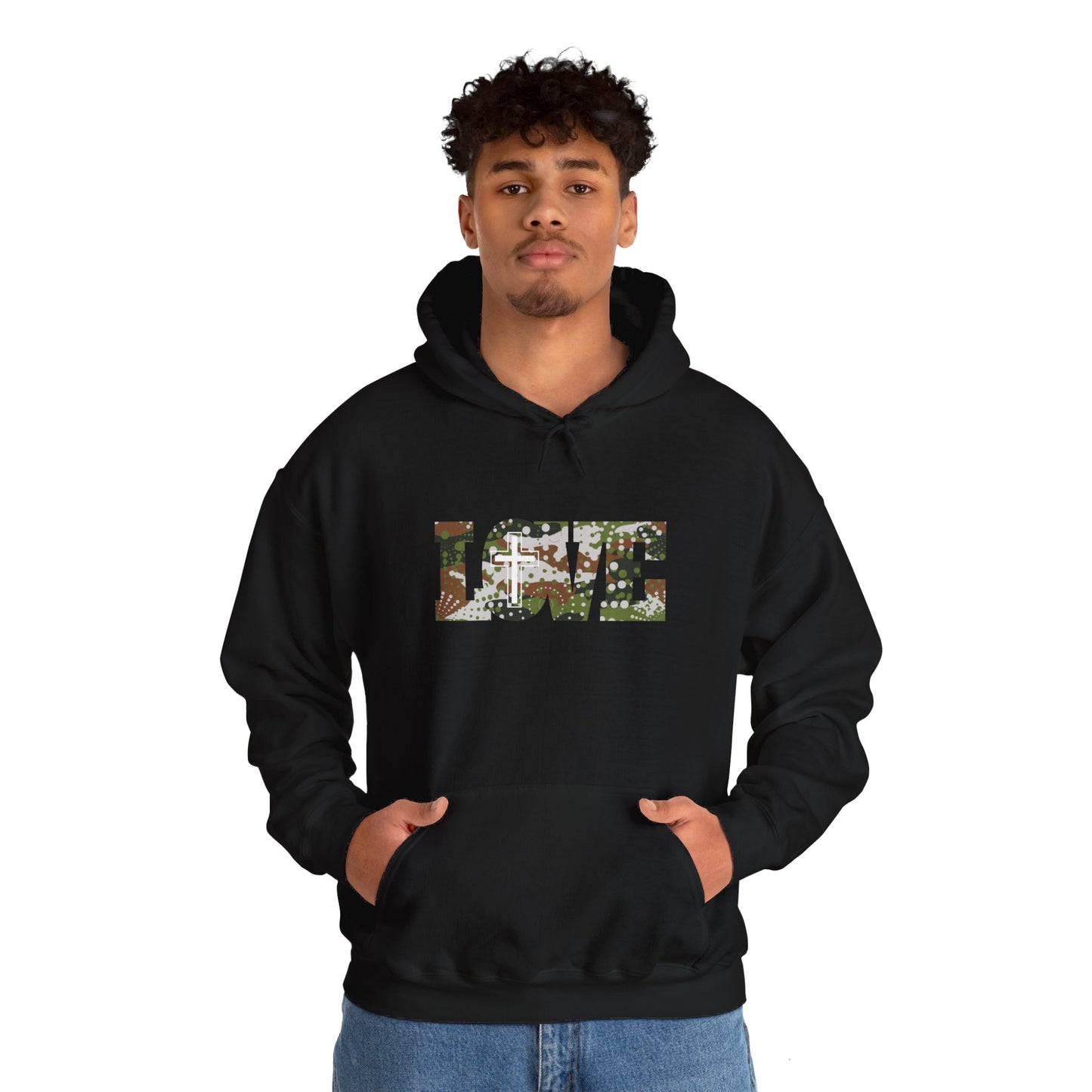 Love Christ Camouflage - Brown Hooded Sweatshirt