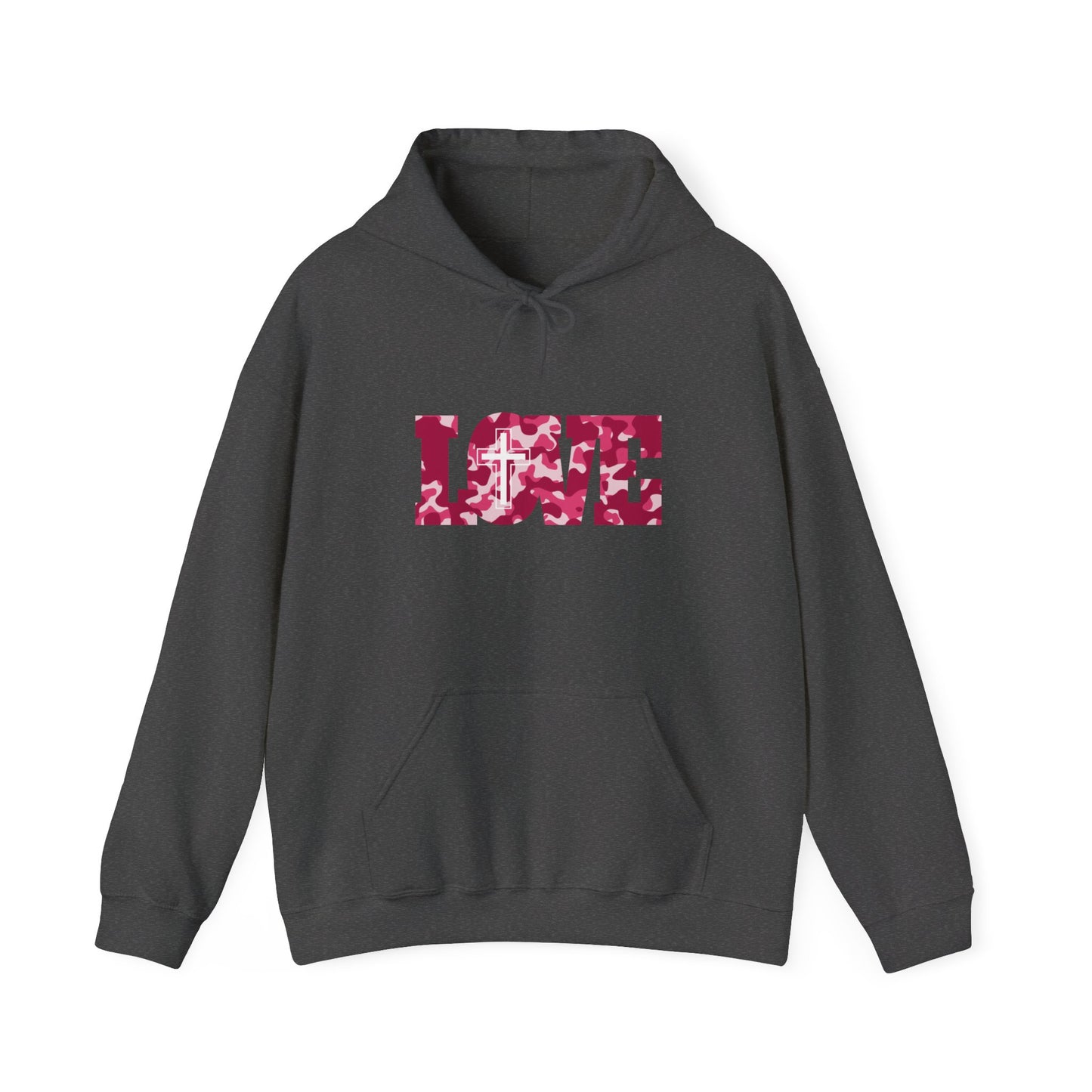 Love Christ Camouflage - Red Hooded Sweatshirt