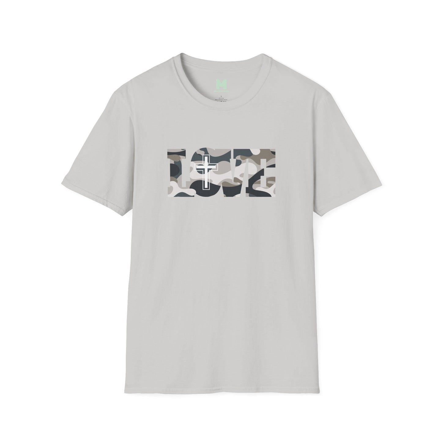 Love Christ Camouflage - Light Gray T Shirt