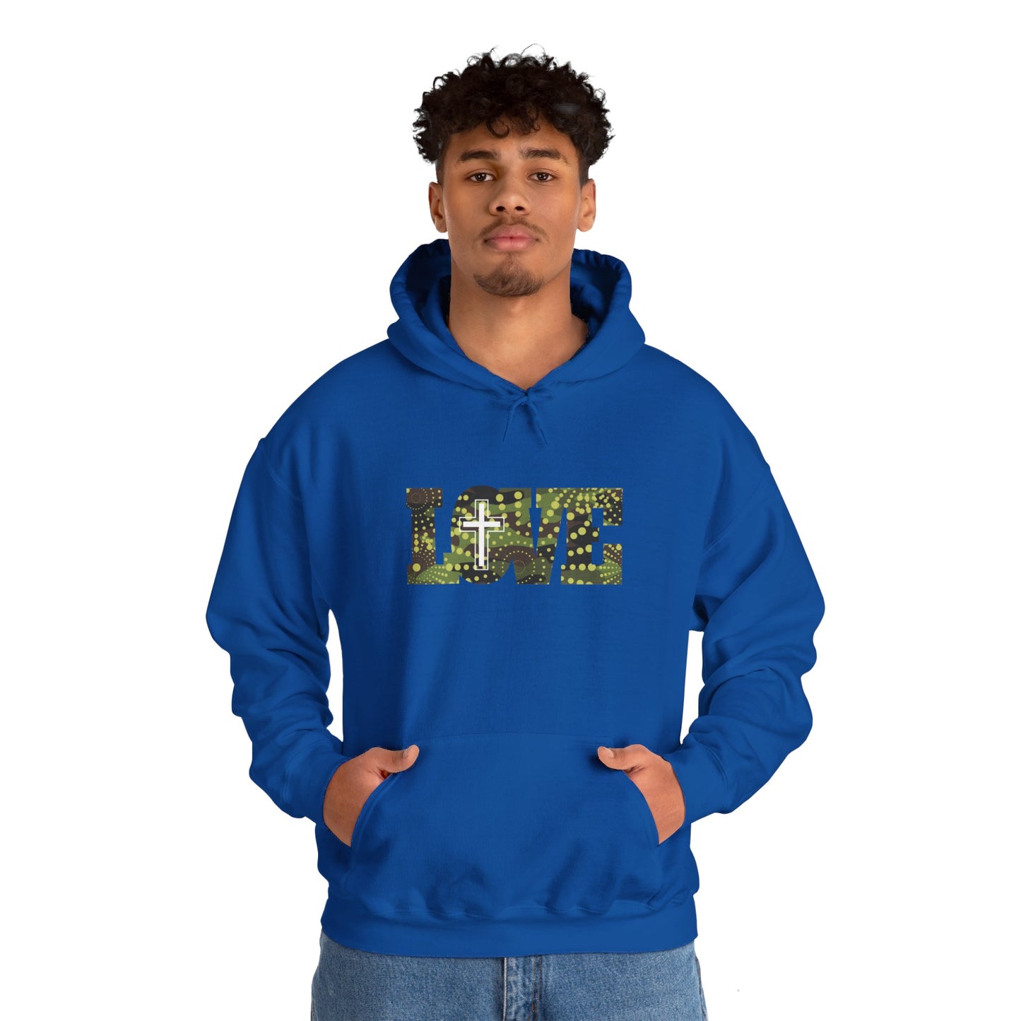 Love Christ Camouflage - Green Hooded Sweatshirt