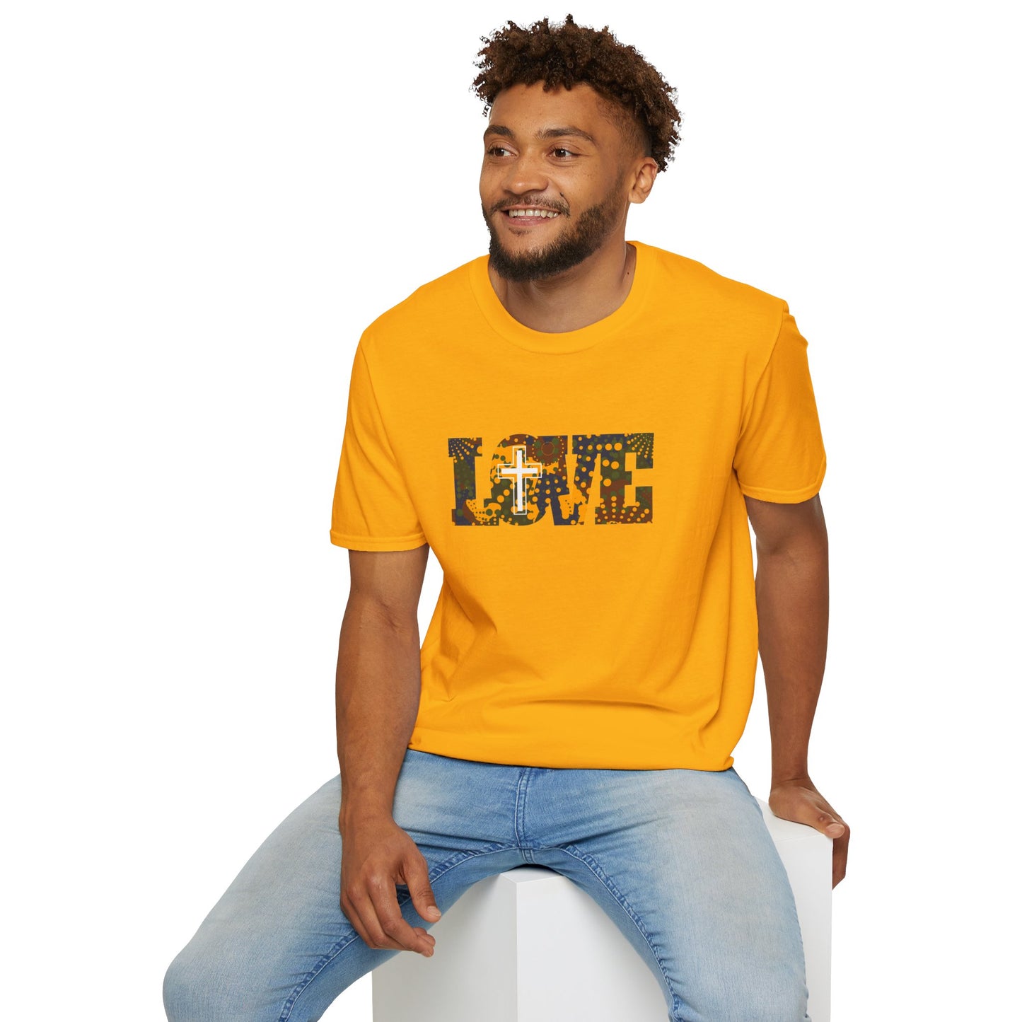 Love Christ Camouflage - Yellow T Shirt