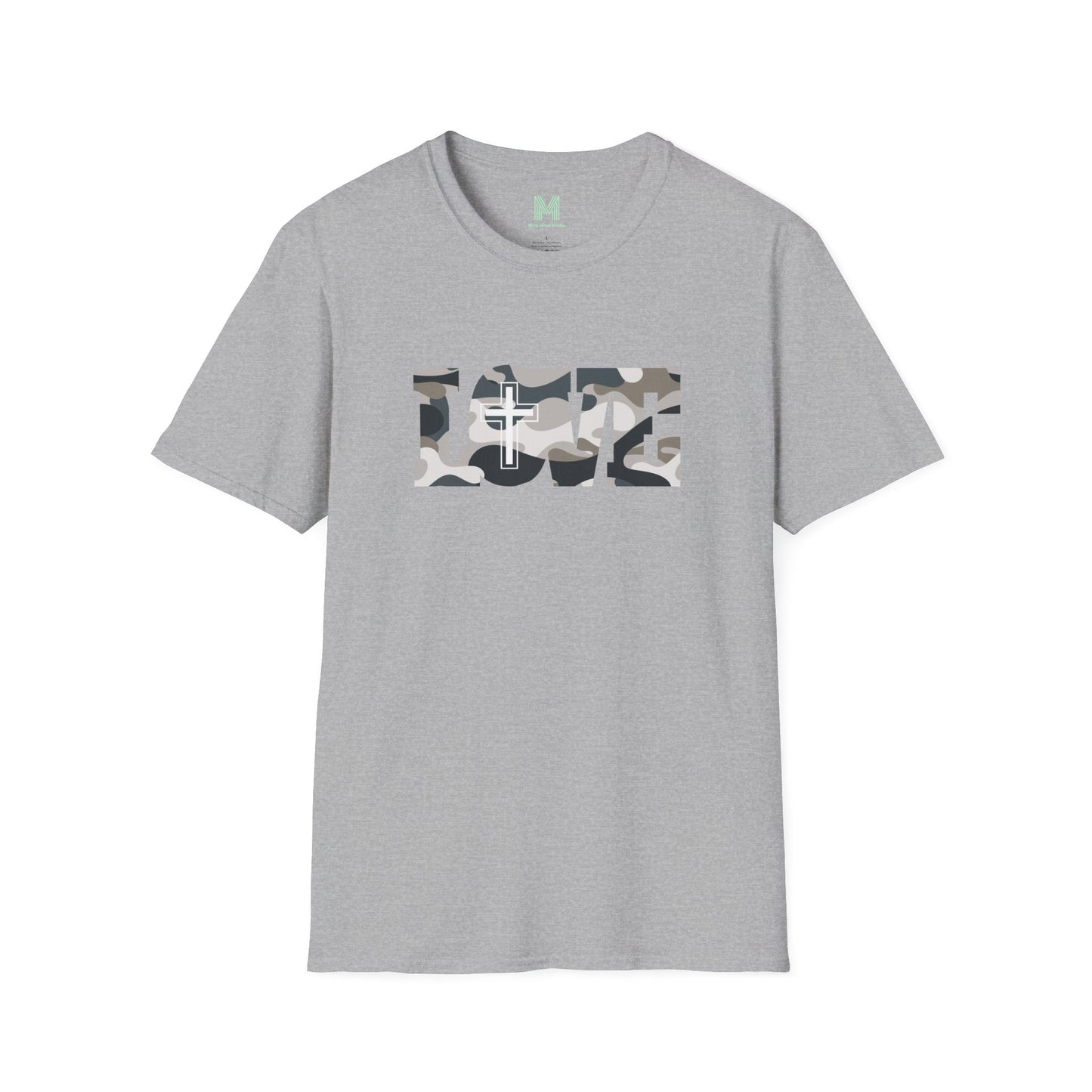 Love Christ Camouflage - Light Gray T Shirt