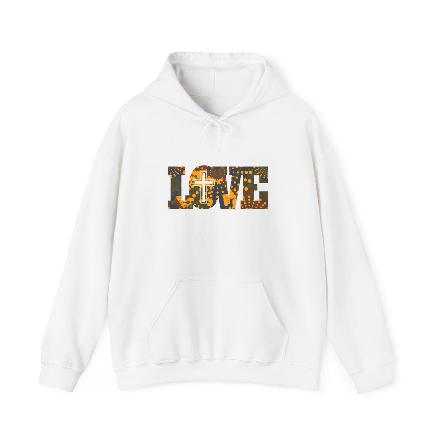 Love Christ Camouflage - Yellow Hooded Sweatshirt