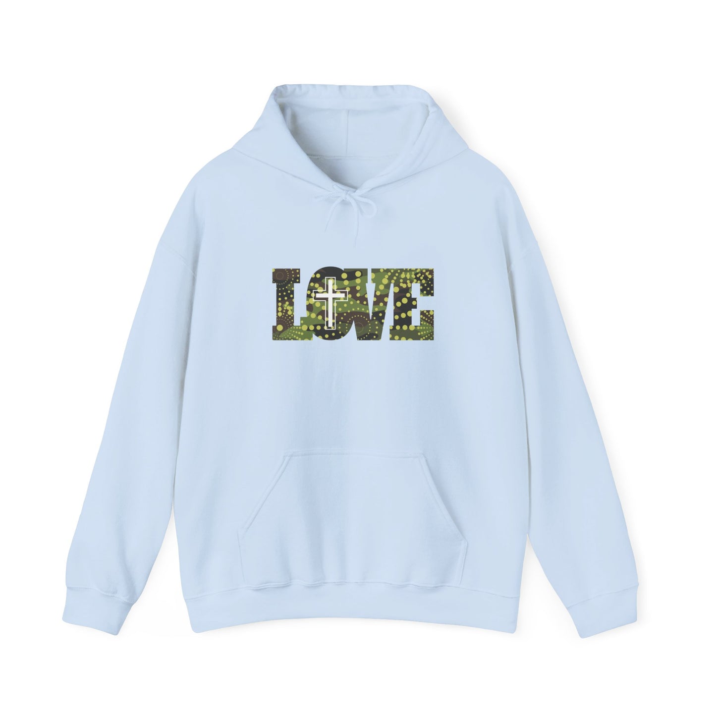 Love Christ Camouflage - Green Hooded Sweatshirt