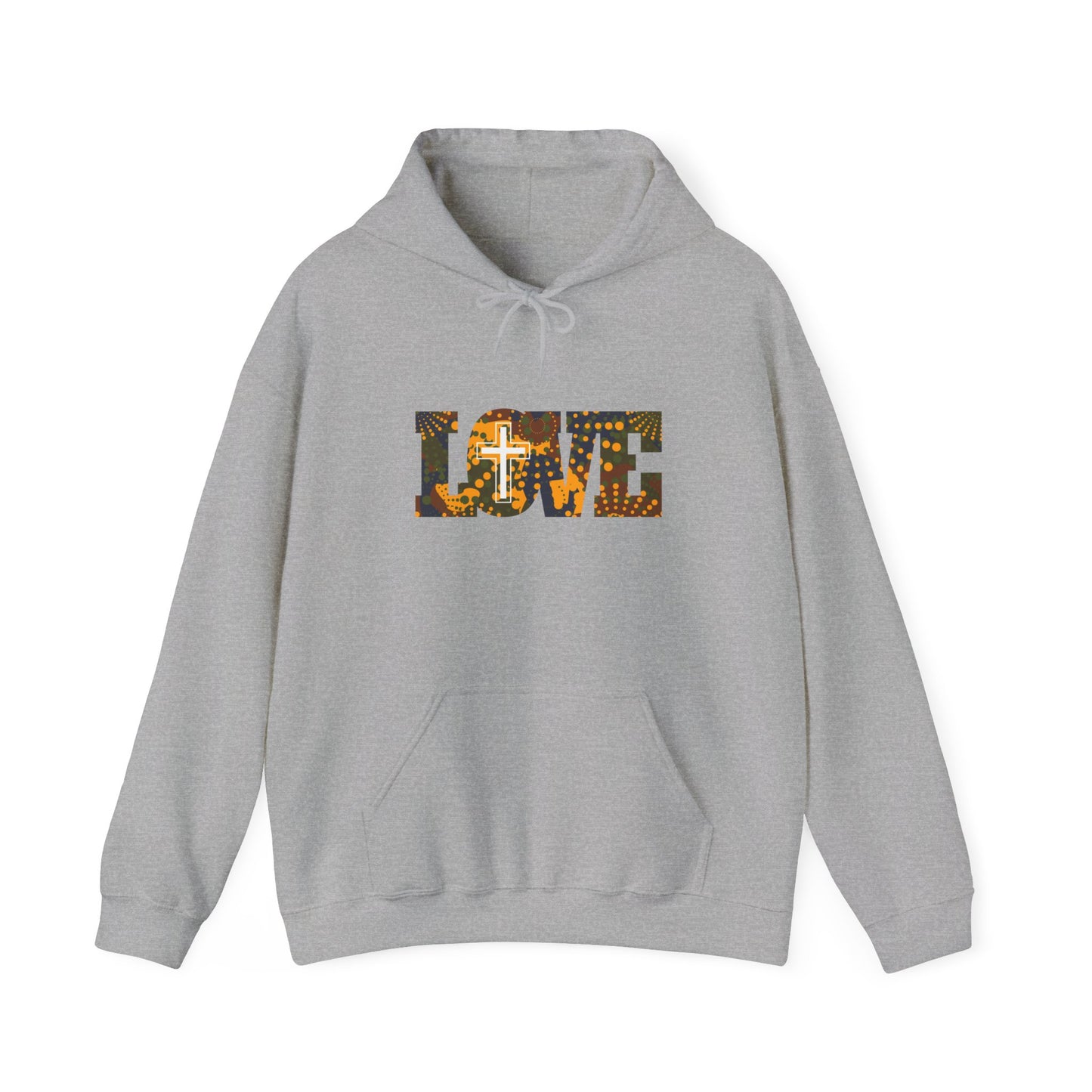 Love Christ Camouflage - Yellow Hooded Sweatshirt