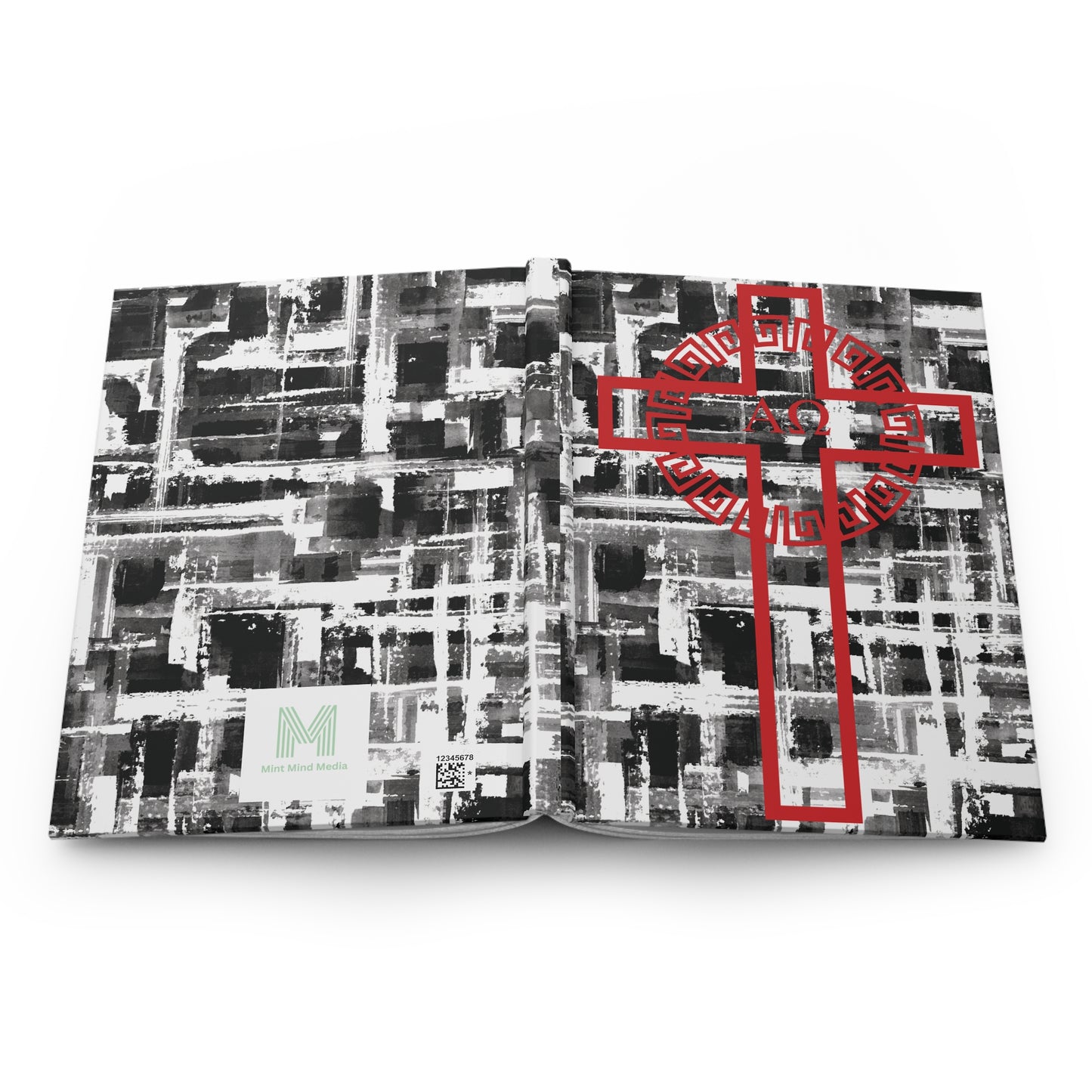 Christian Alpha and Omega Hardcover Journal Matte Red, Black and White