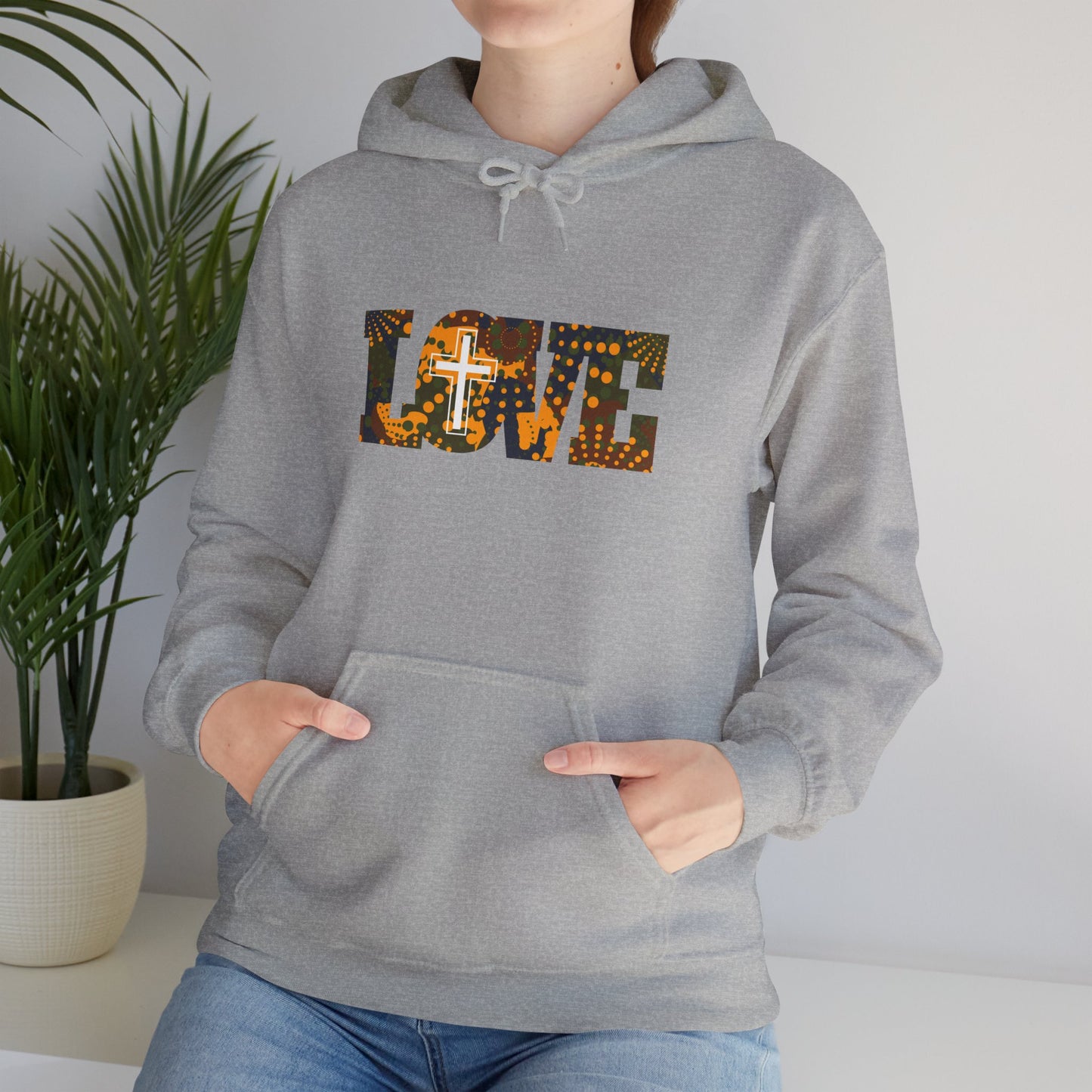 Love Christ Camouflage - Yellow Hooded Sweatshirt