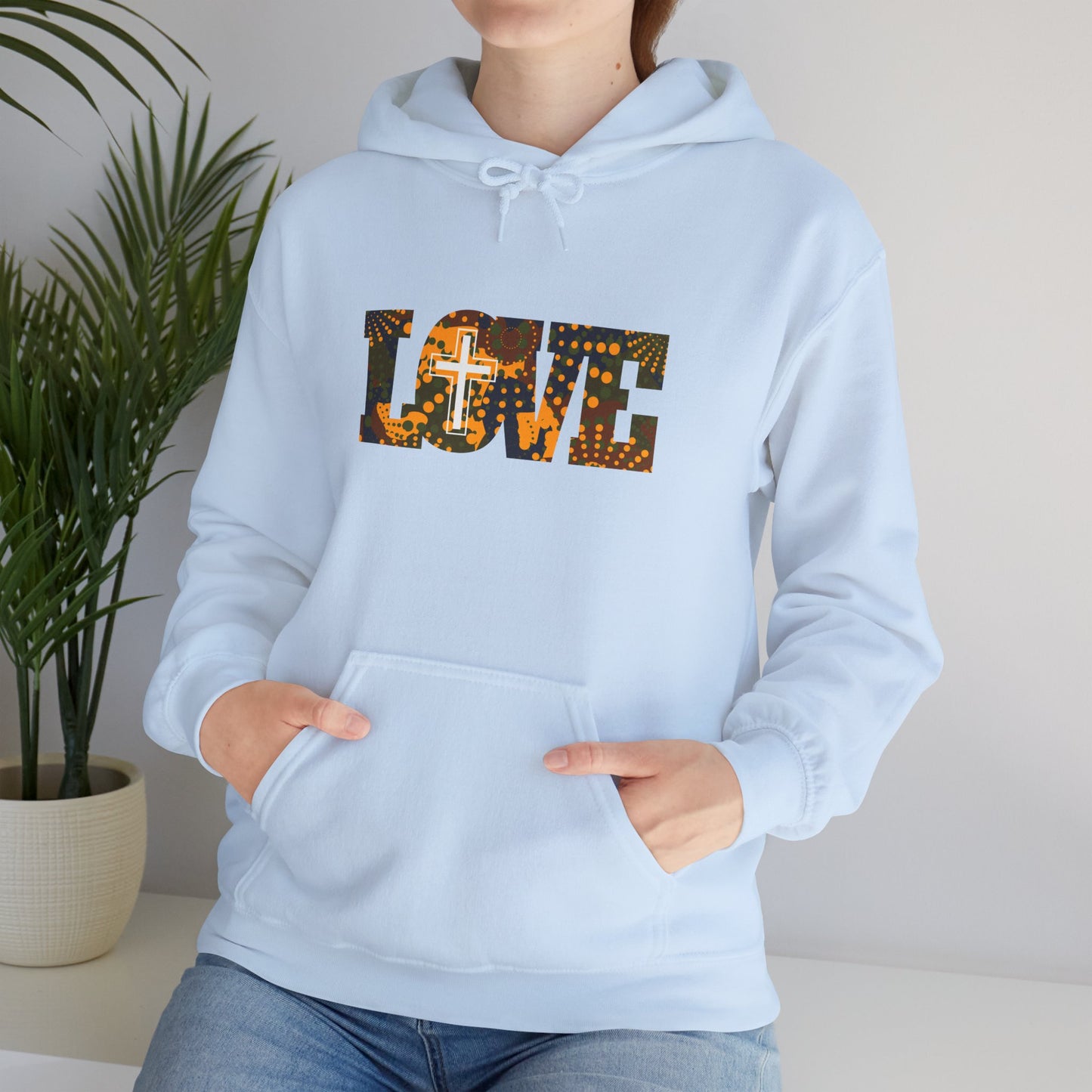 Love Christ Camouflage - Yellow Hooded Sweatshirt