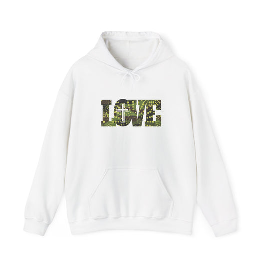 Love Christ Camouflage - Green Hooded Sweatshirt