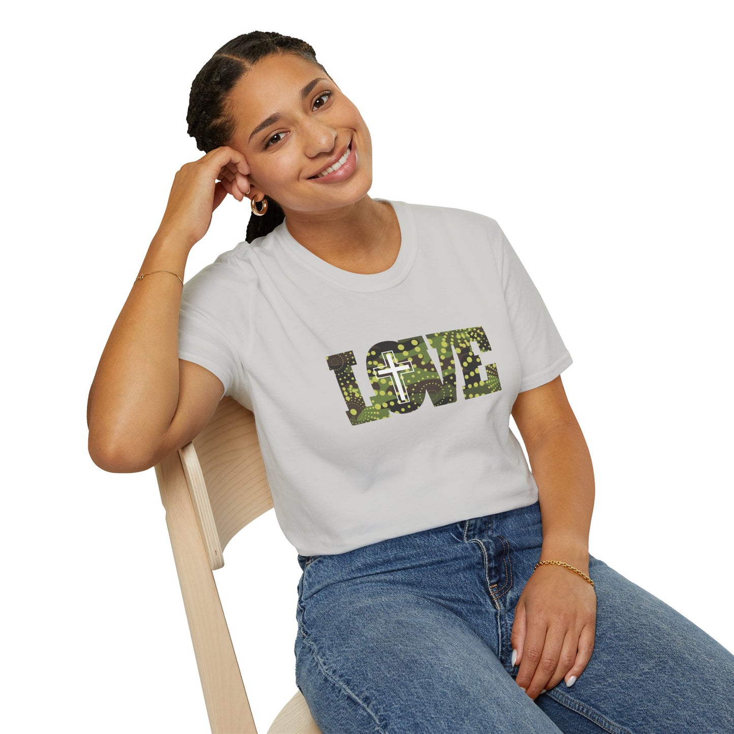 Love Christ Camouflage - Green T Shirt