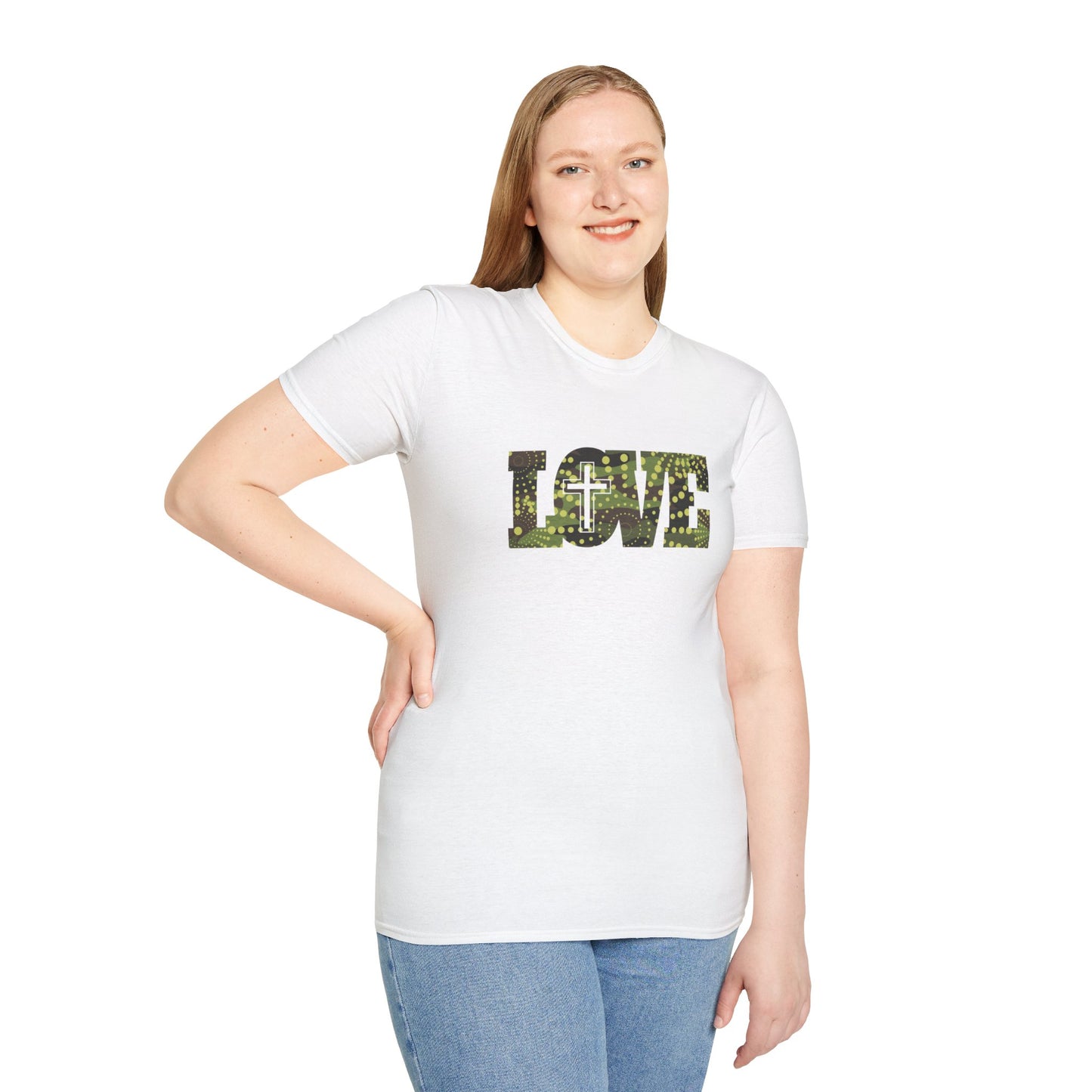 Love Christ Camouflage - Green T Shirt