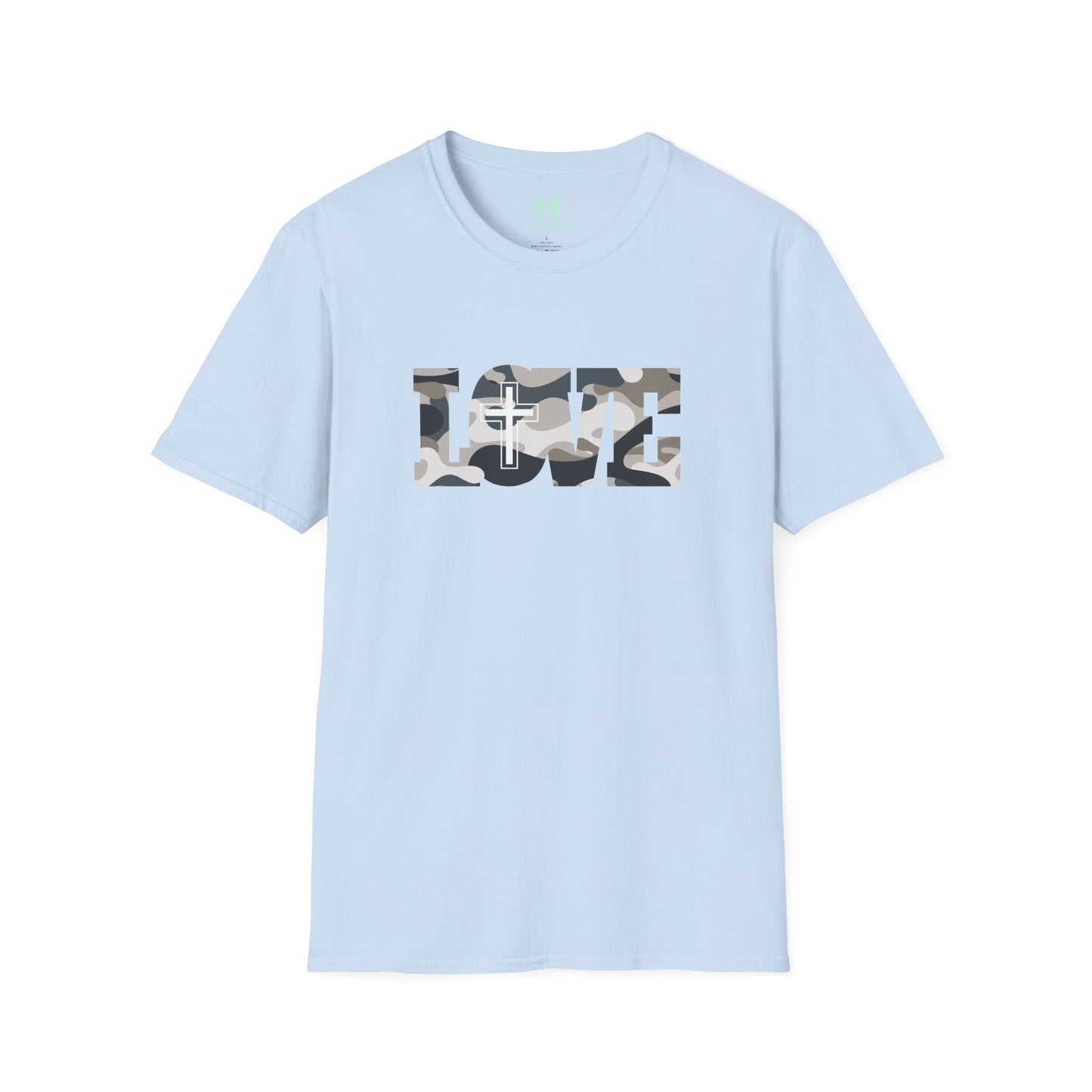 Love Christ Camouflage - Light Gray T Shirt