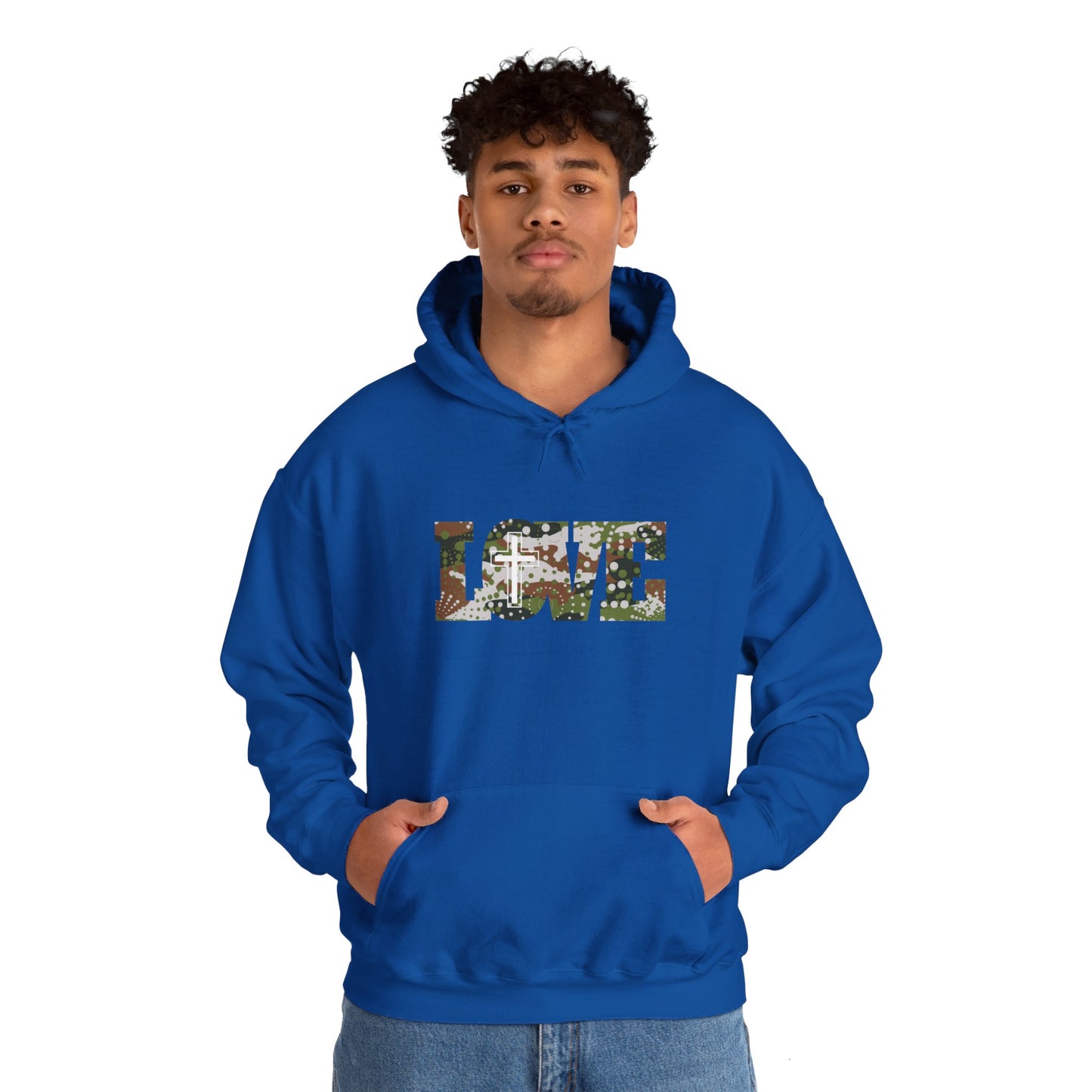 Love Christ Camouflage - Brown Hooded Sweatshirt