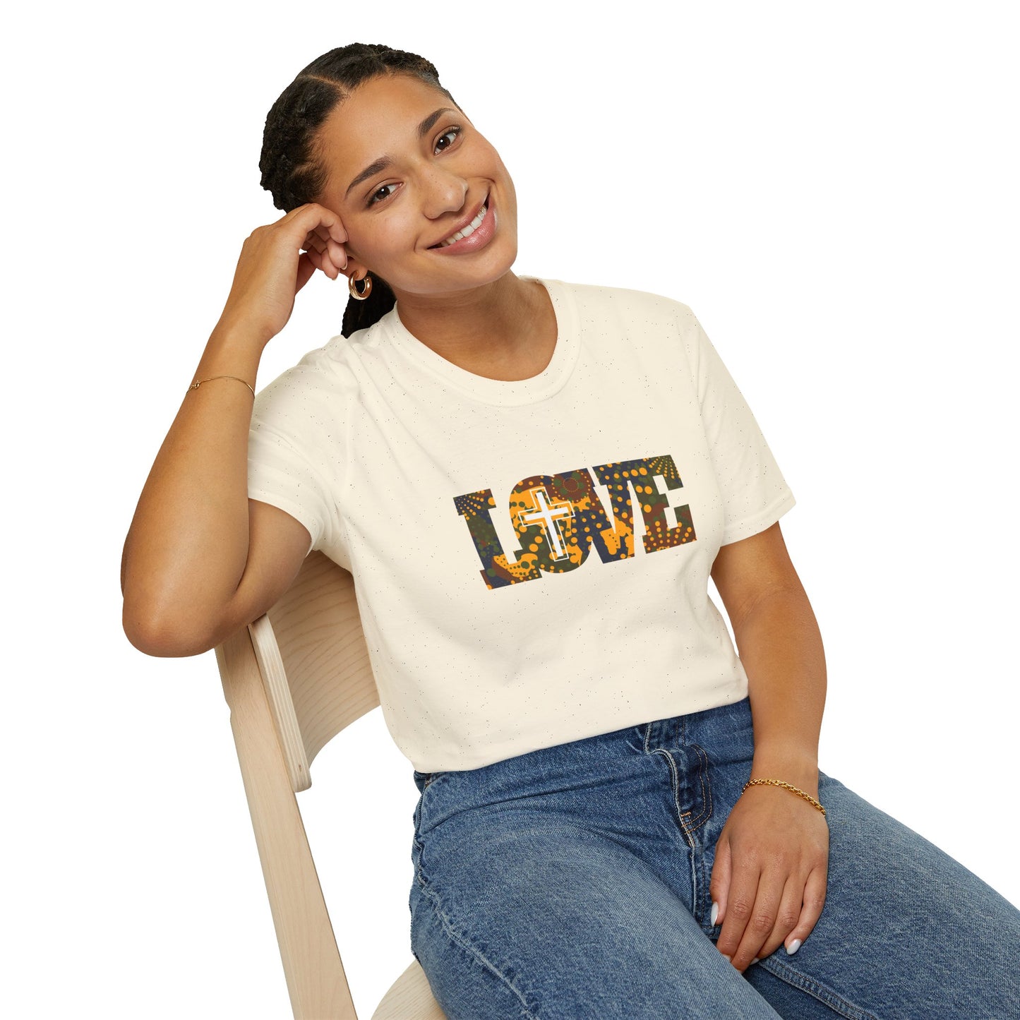 Love Christ Camouflage - Yellow T Shirt