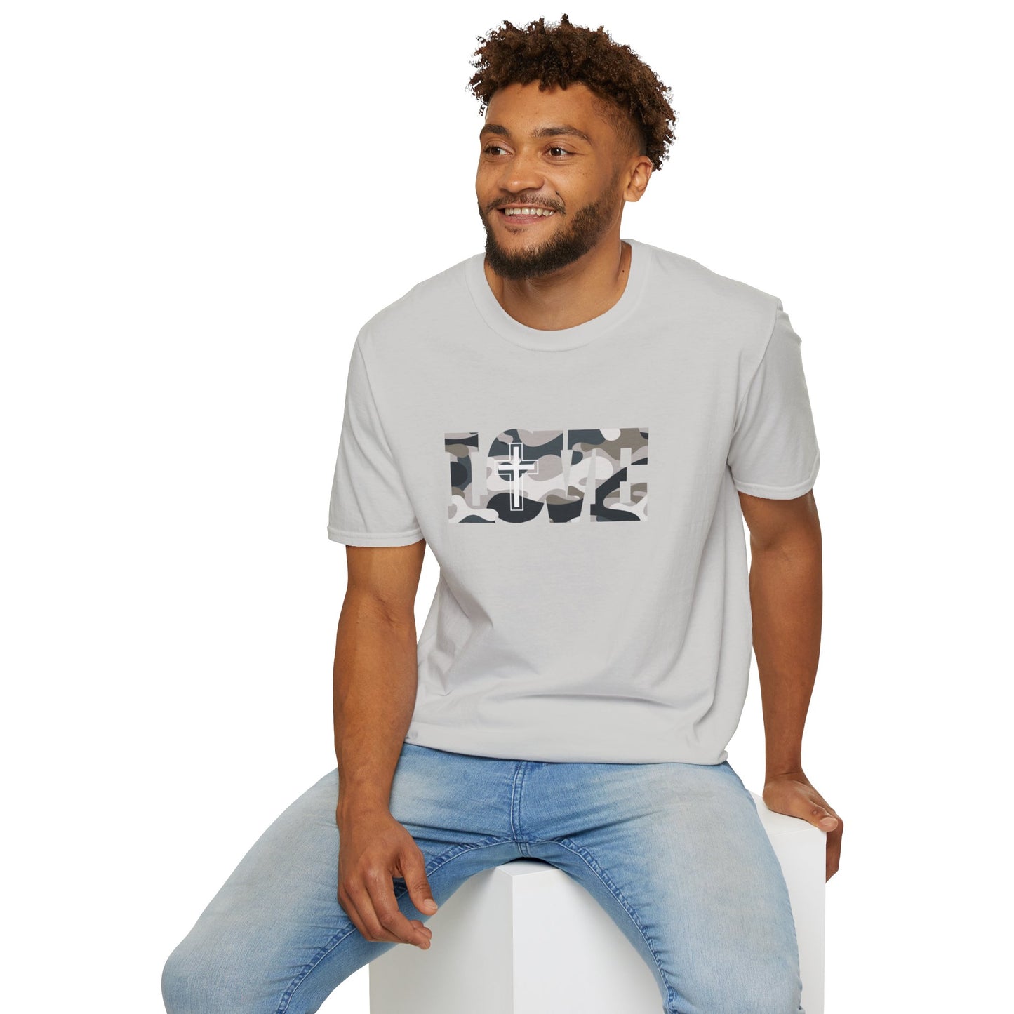 Love Christ Camouflage - Light Gray T Shirt