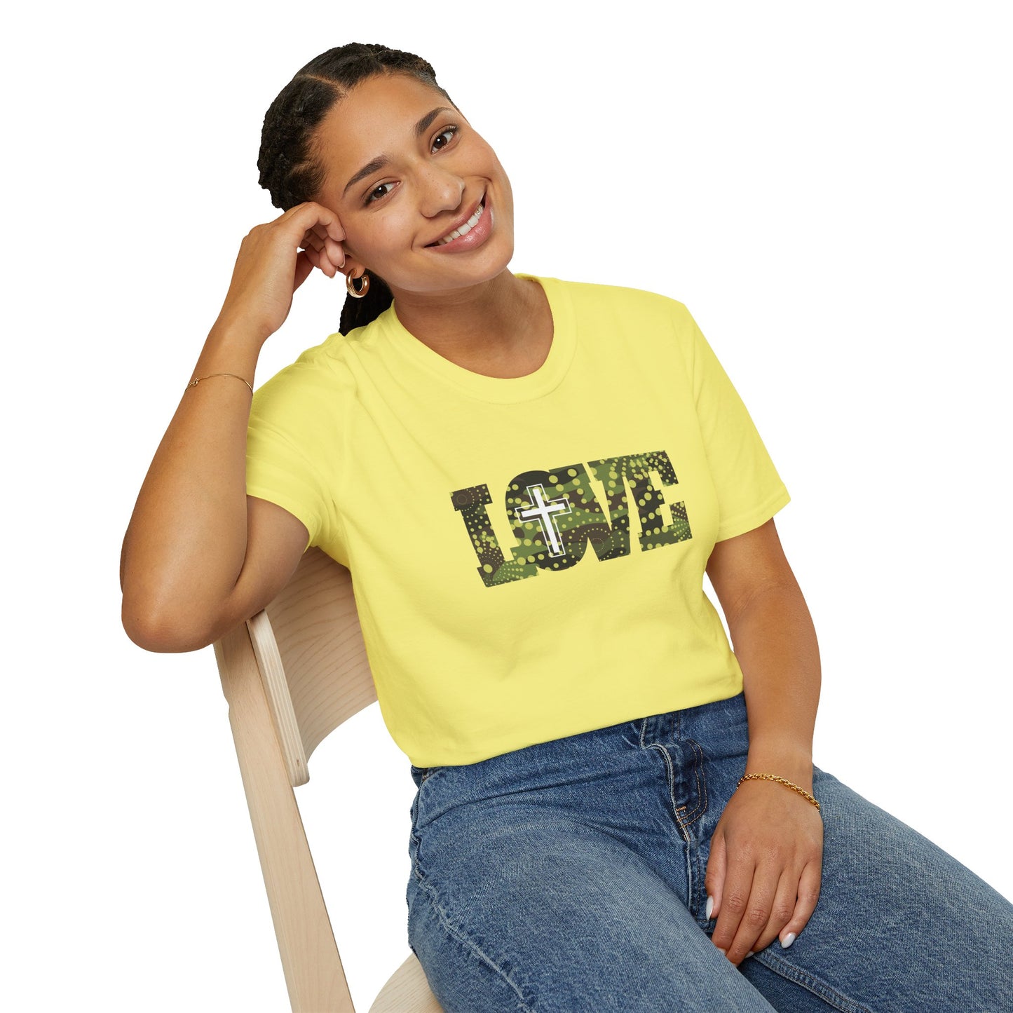 Love Christ Camouflage - Green T Shirt