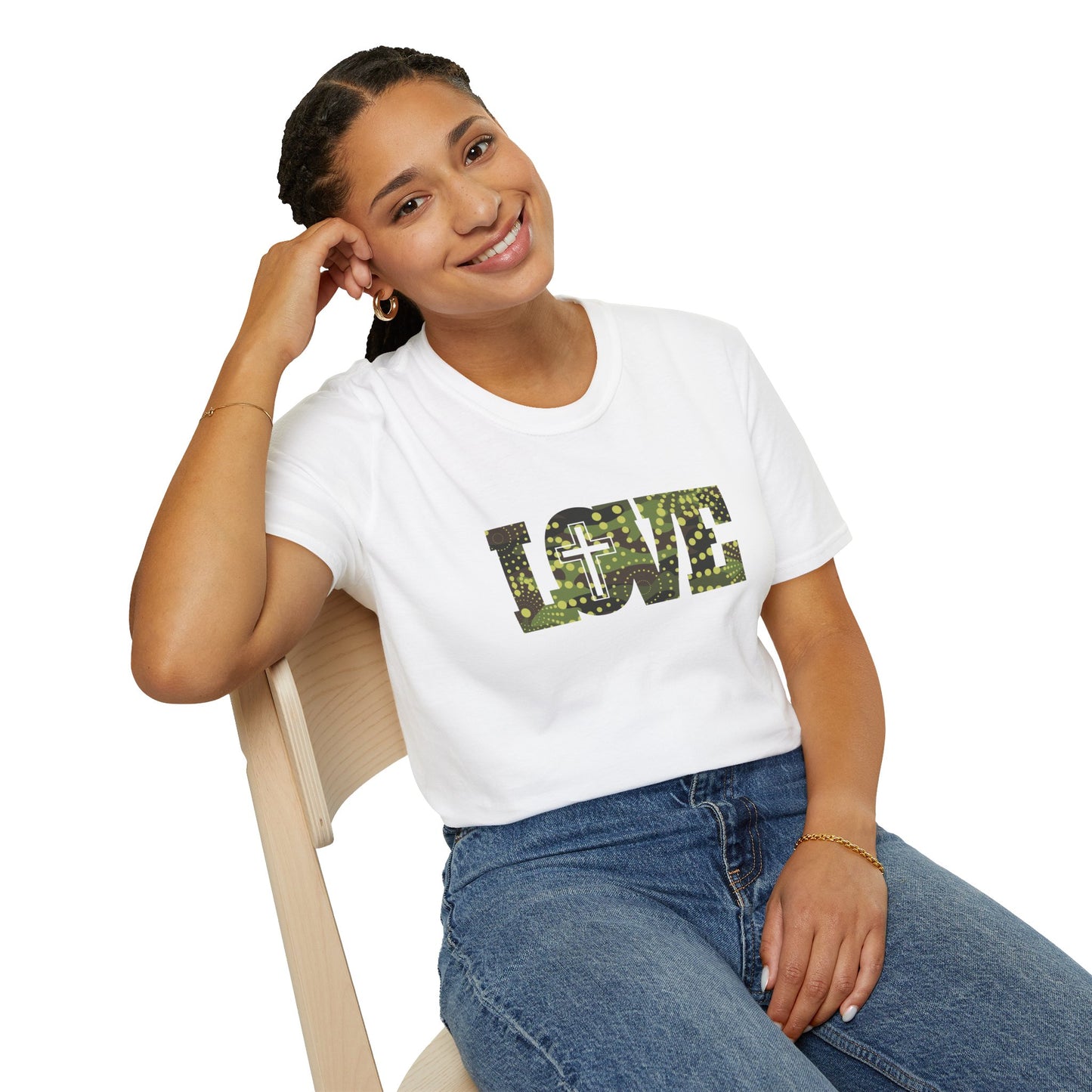 Love Christ Camouflage - Green T Shirt