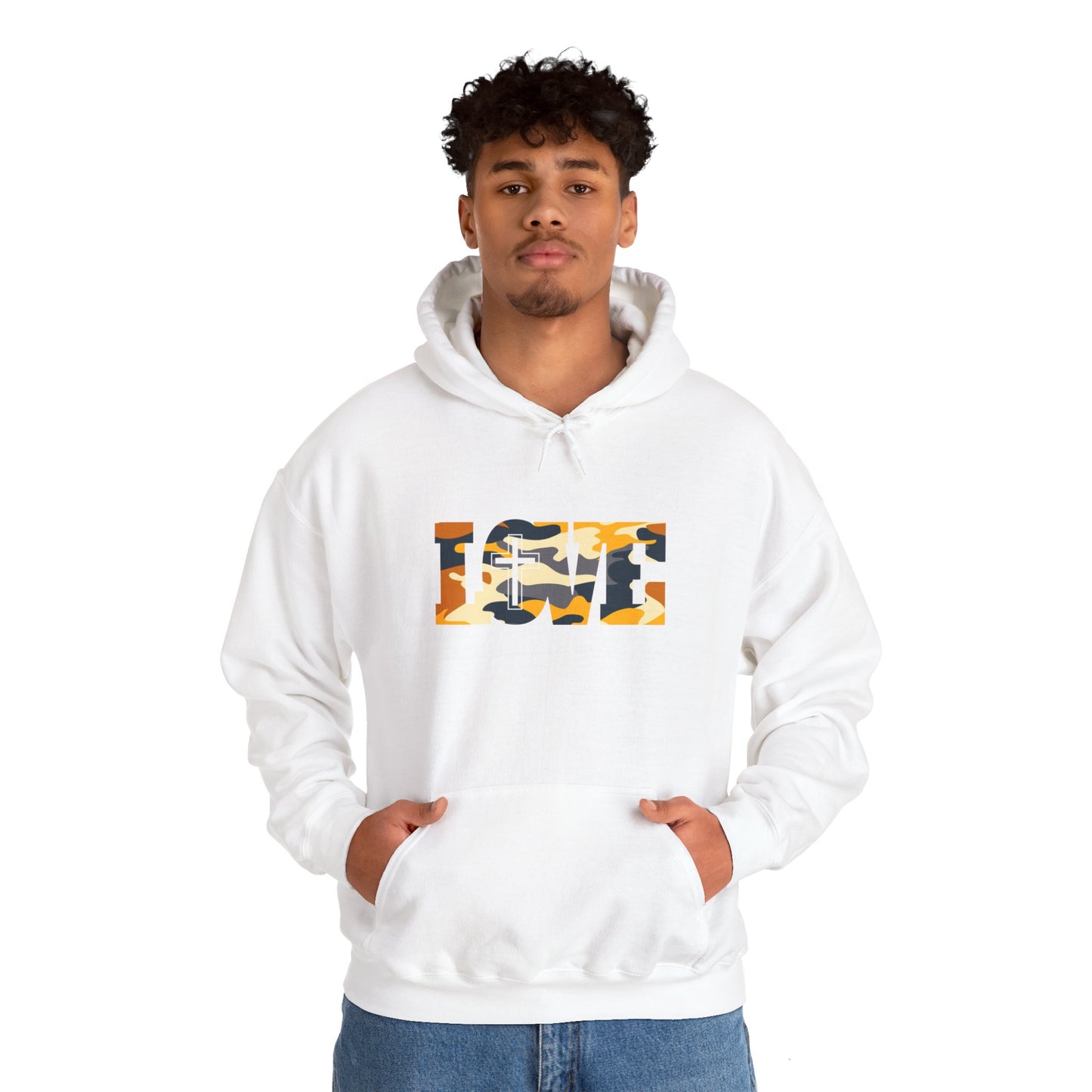 Love Christ Camouflage - Gray Hooded Sweatshirt