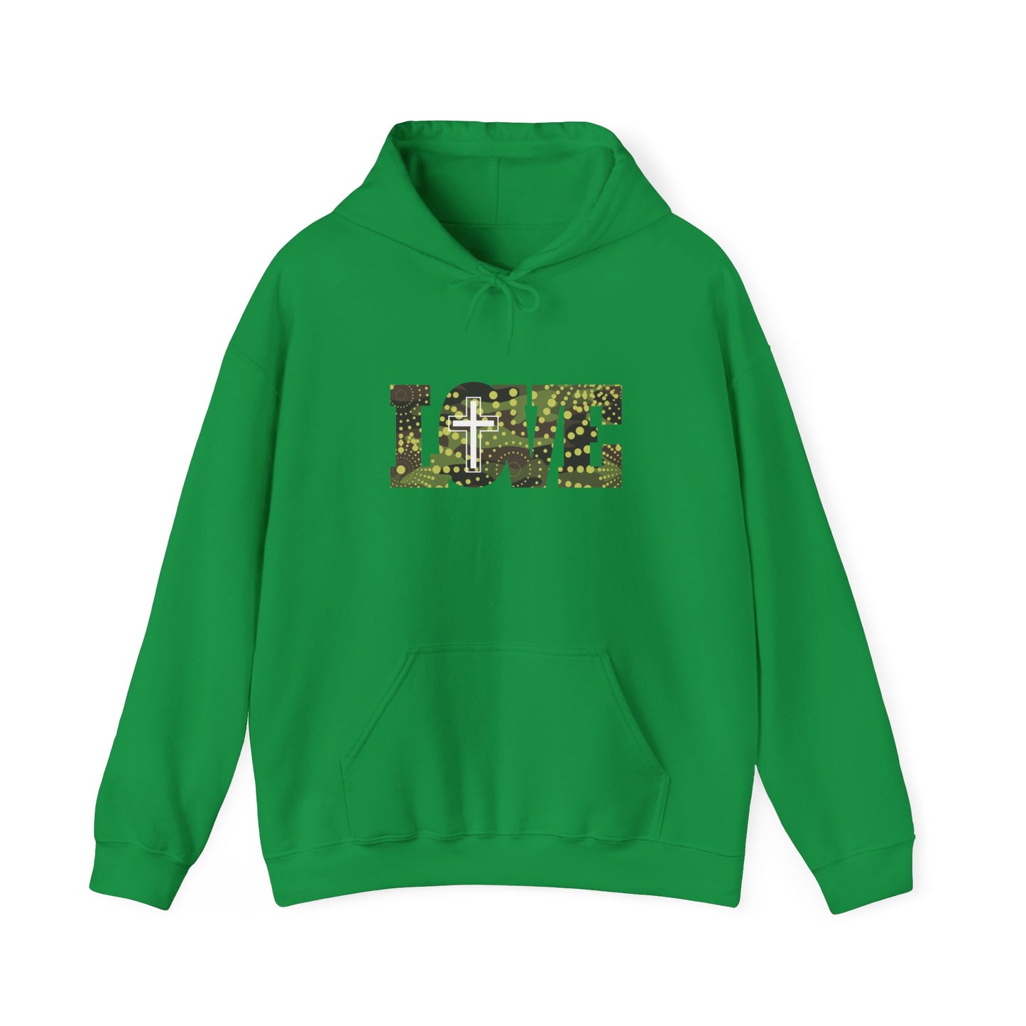 Love Christ Camouflage - Green Hooded Sweatshirt