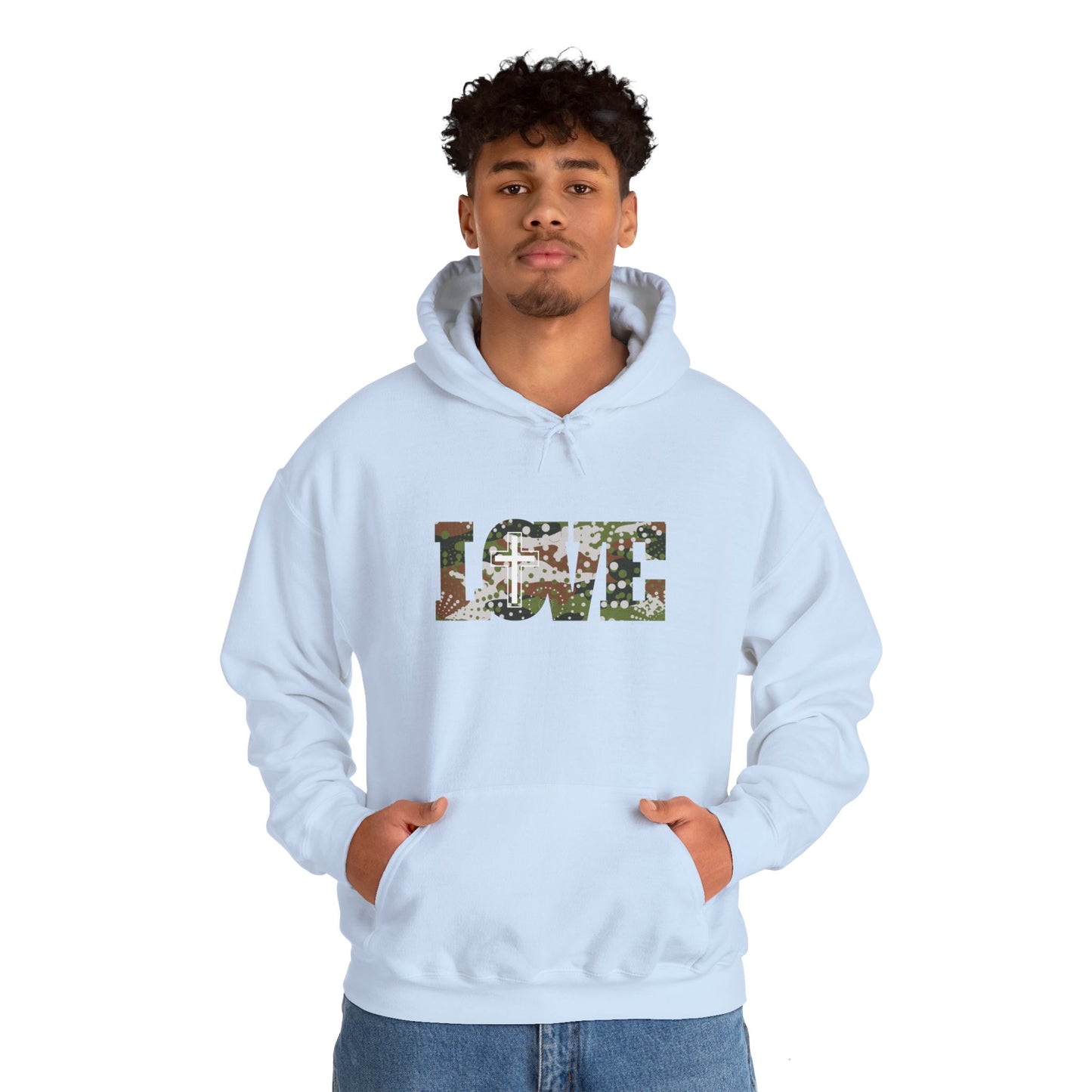 Love Christ Camouflage - Brown Hooded Sweatshirt