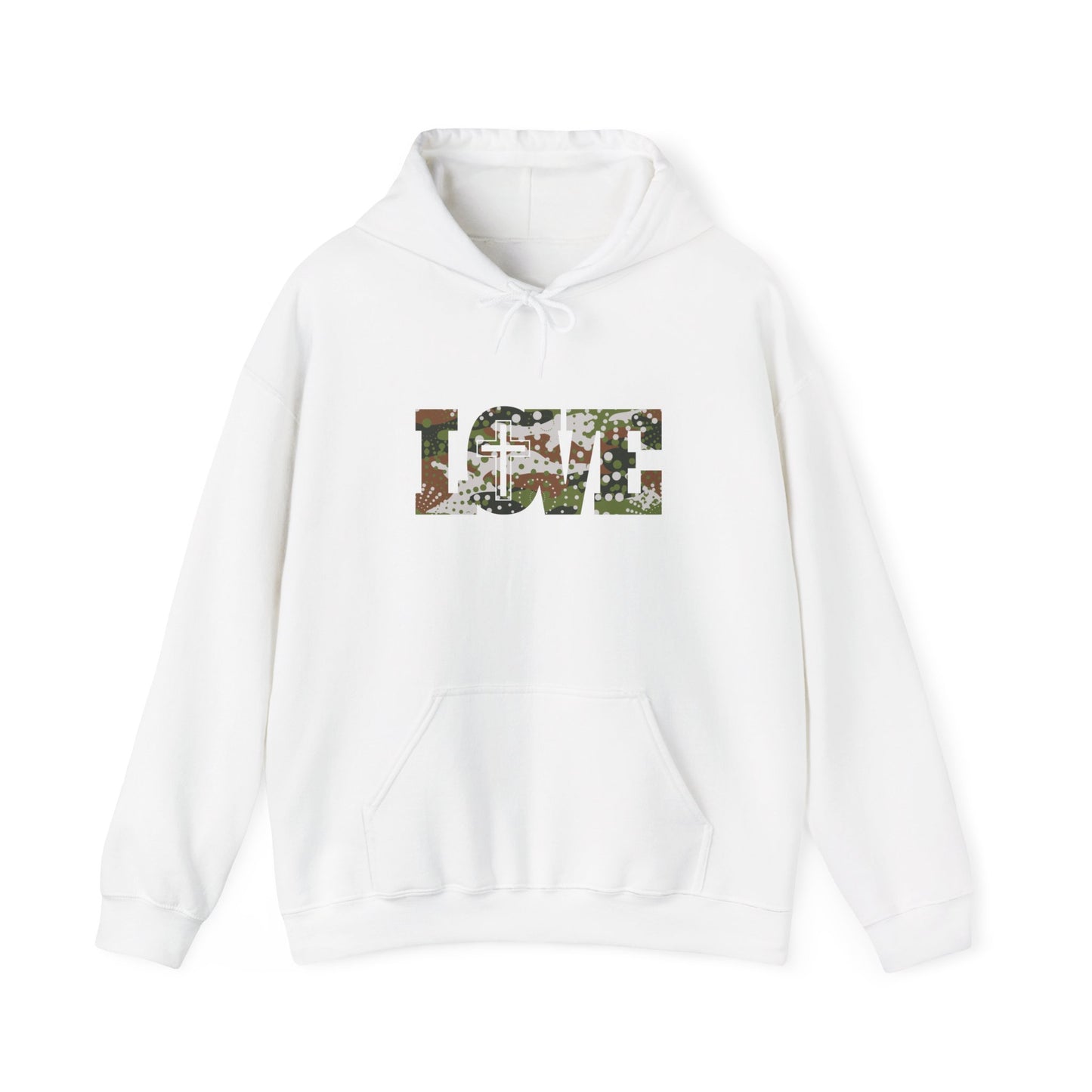 Love Christ Camouflage - Brown Hooded Sweatshirt