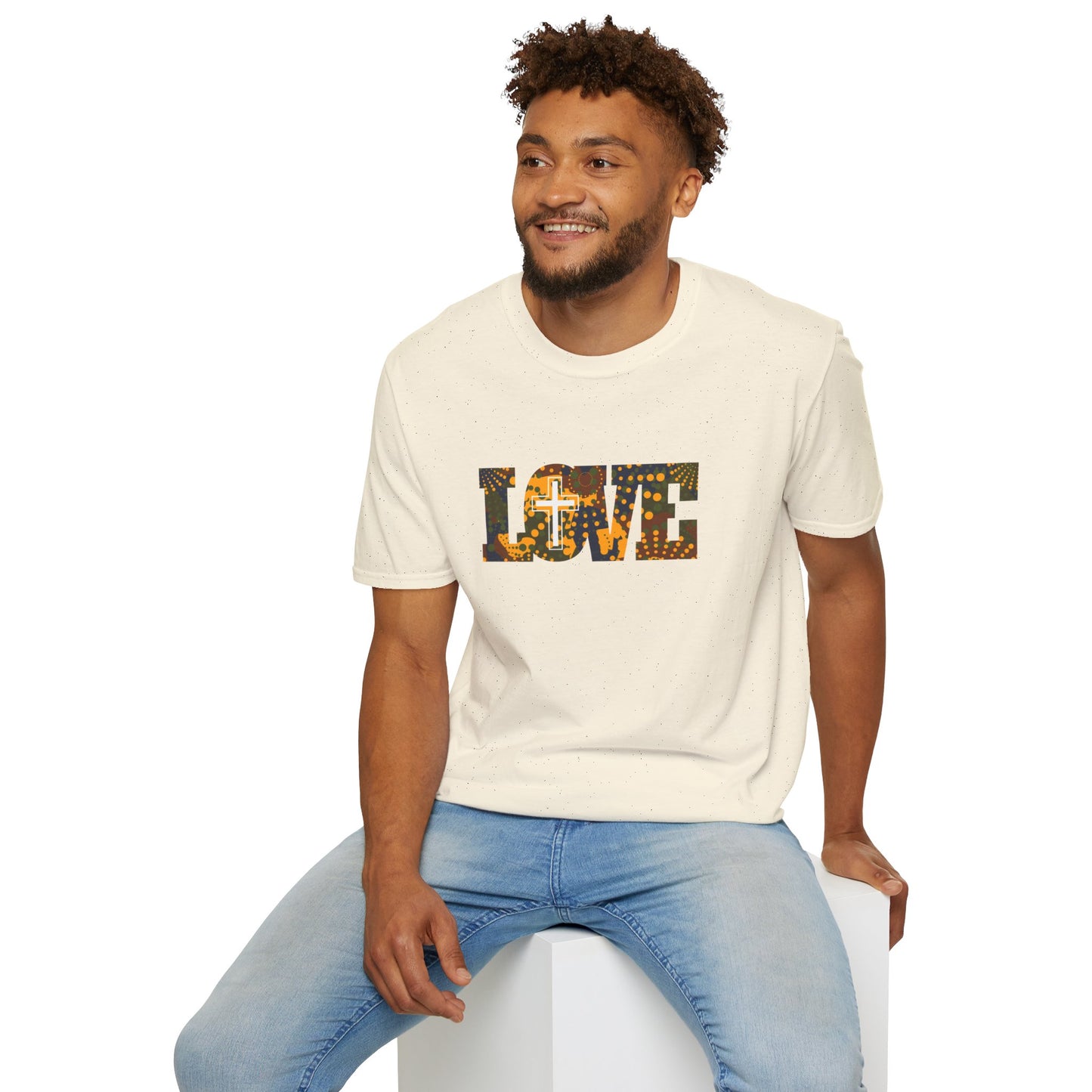 Love Christ Camouflage - Yellow T Shirt