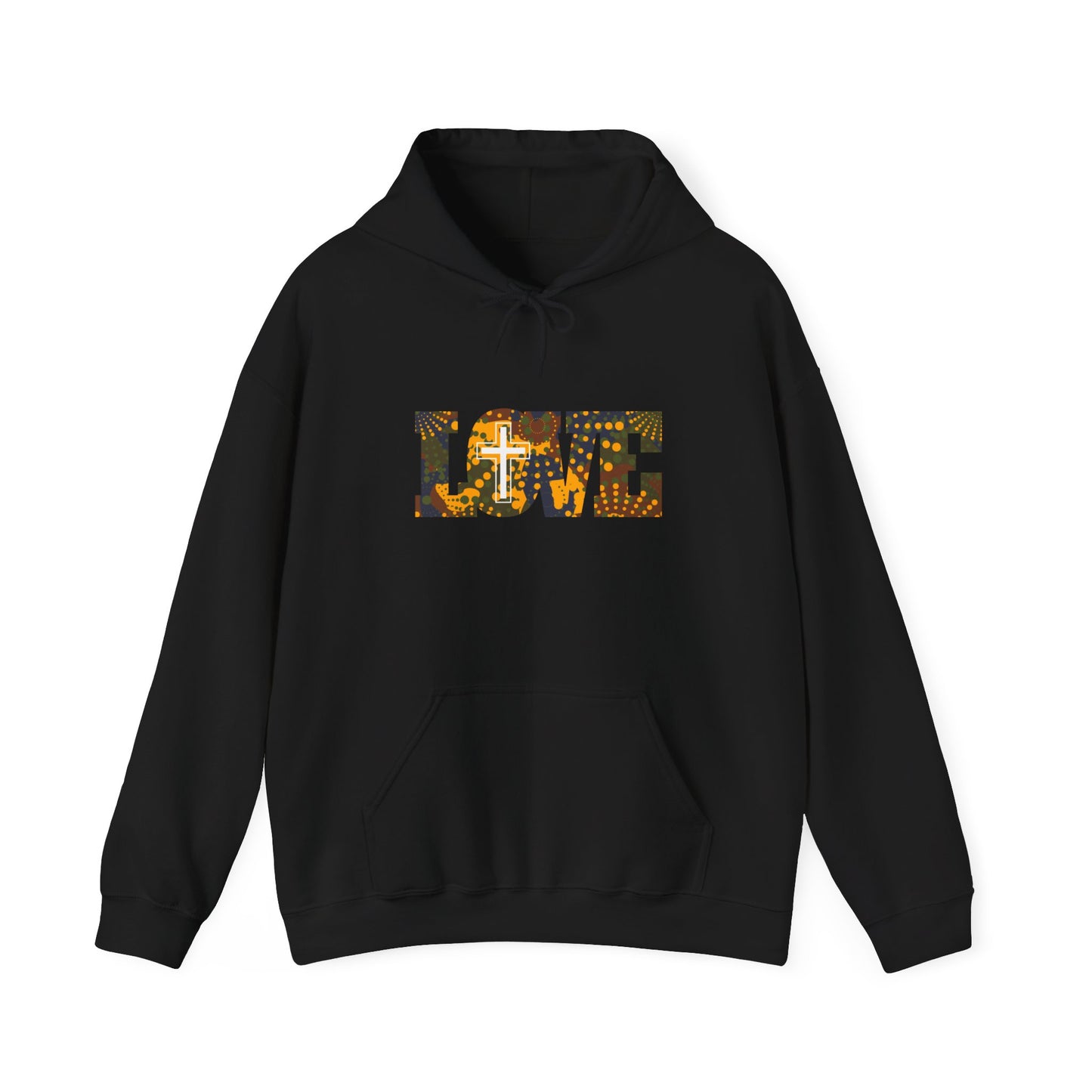 Love Christ Camouflage - Yellow Hooded Sweatshirt