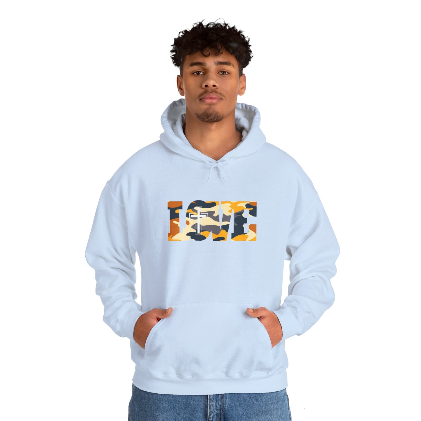 Love Christ Camouflage - Gray Hooded Sweatshirt