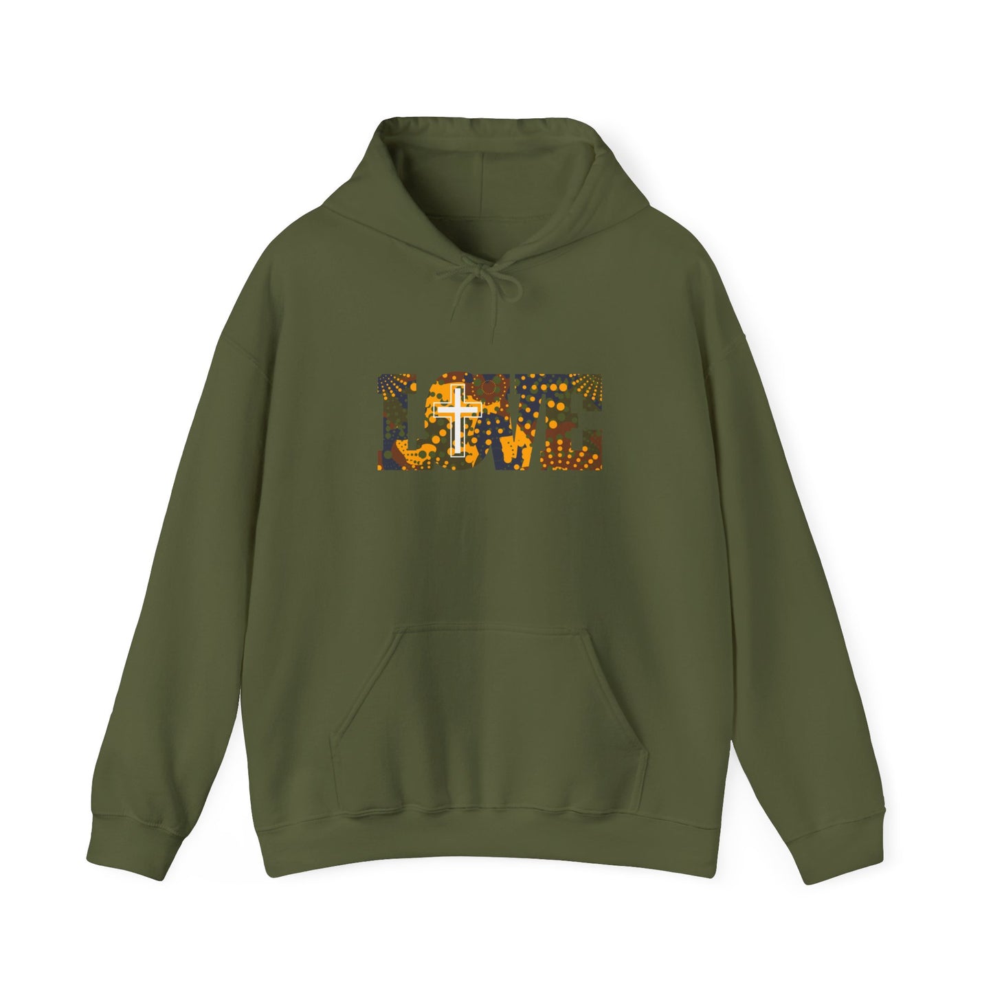 Love Christ Camouflage - Yellow Hooded Sweatshirt