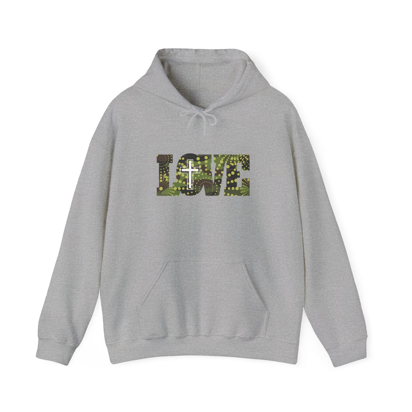 Love Christ Camouflage - Green Hooded Sweatshirt