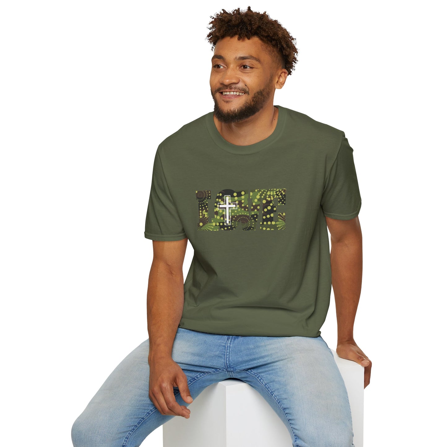 Love Christ Camouflage - Green T Shirt