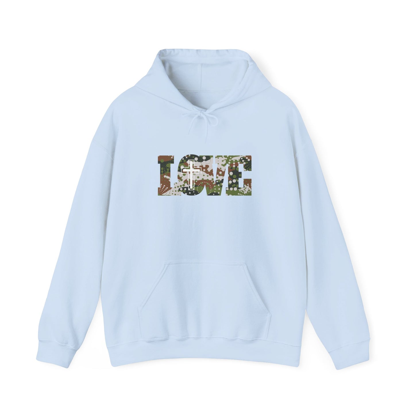 Love Christ Camouflage - Brown Hooded Sweatshirt