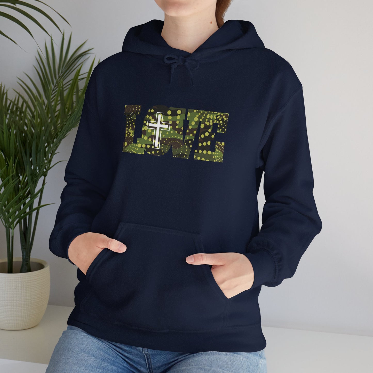 Love Christ Camouflage - Green Hooded Sweatshirt