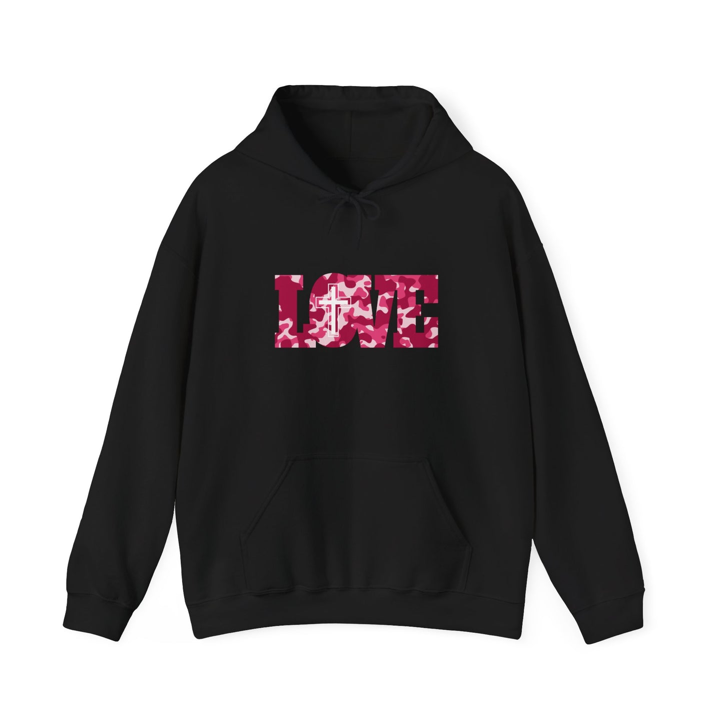 Love Christ Camouflage - Red Hooded Sweatshirt