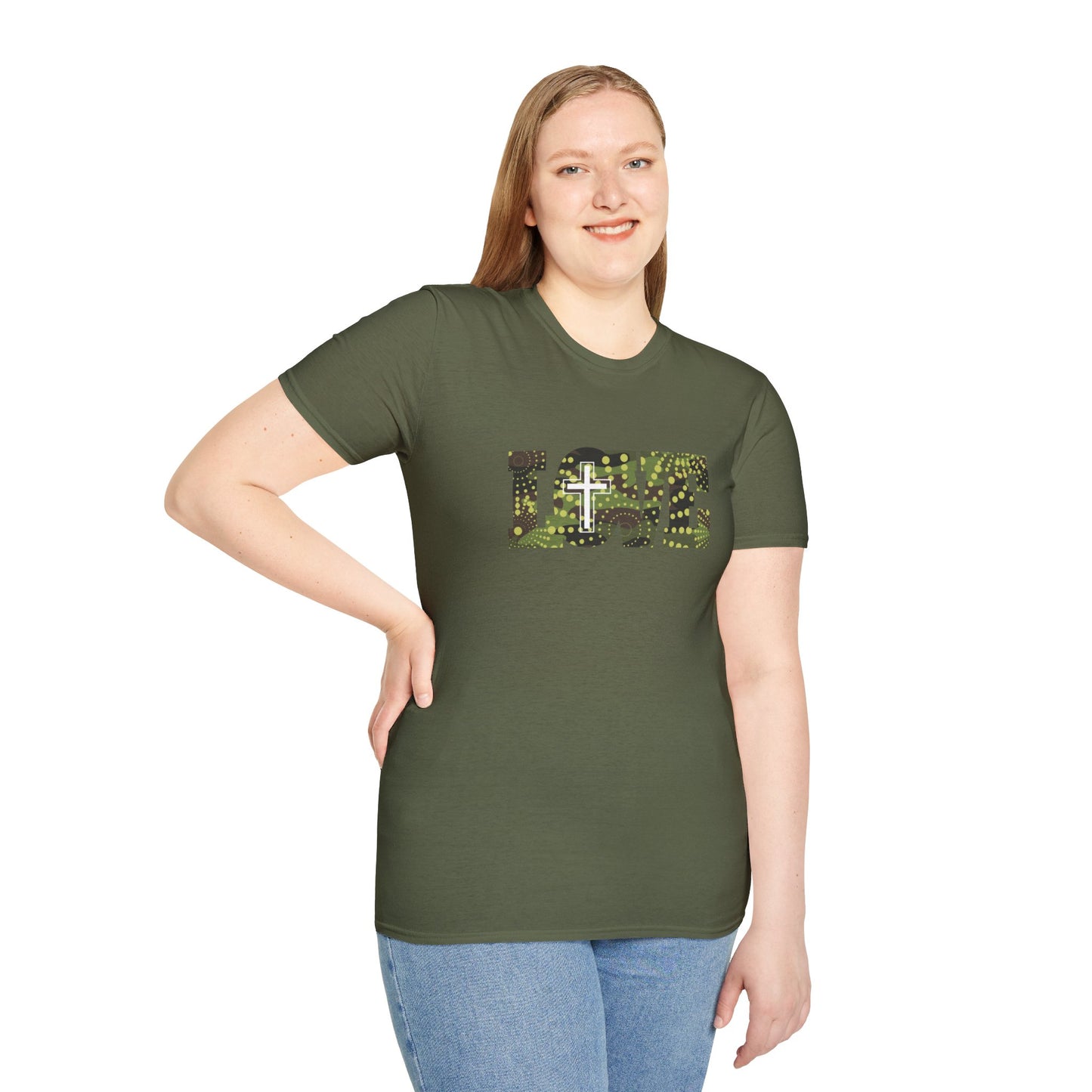 Love Christ Camouflage - Green T Shirt