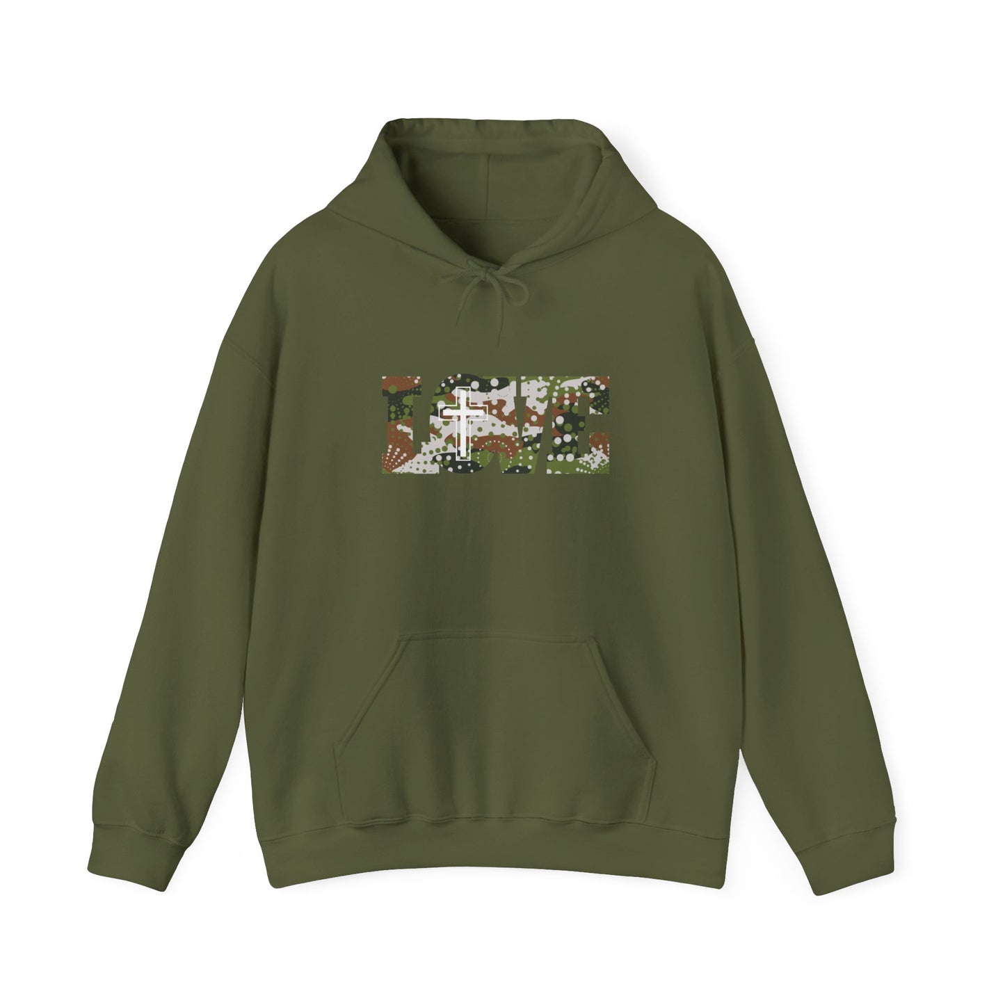 Love Christ Camouflage - Brown Hooded Sweatshirt