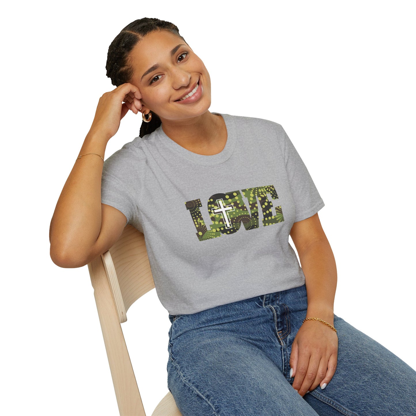 Love Christ Camouflage - Green T Shirt