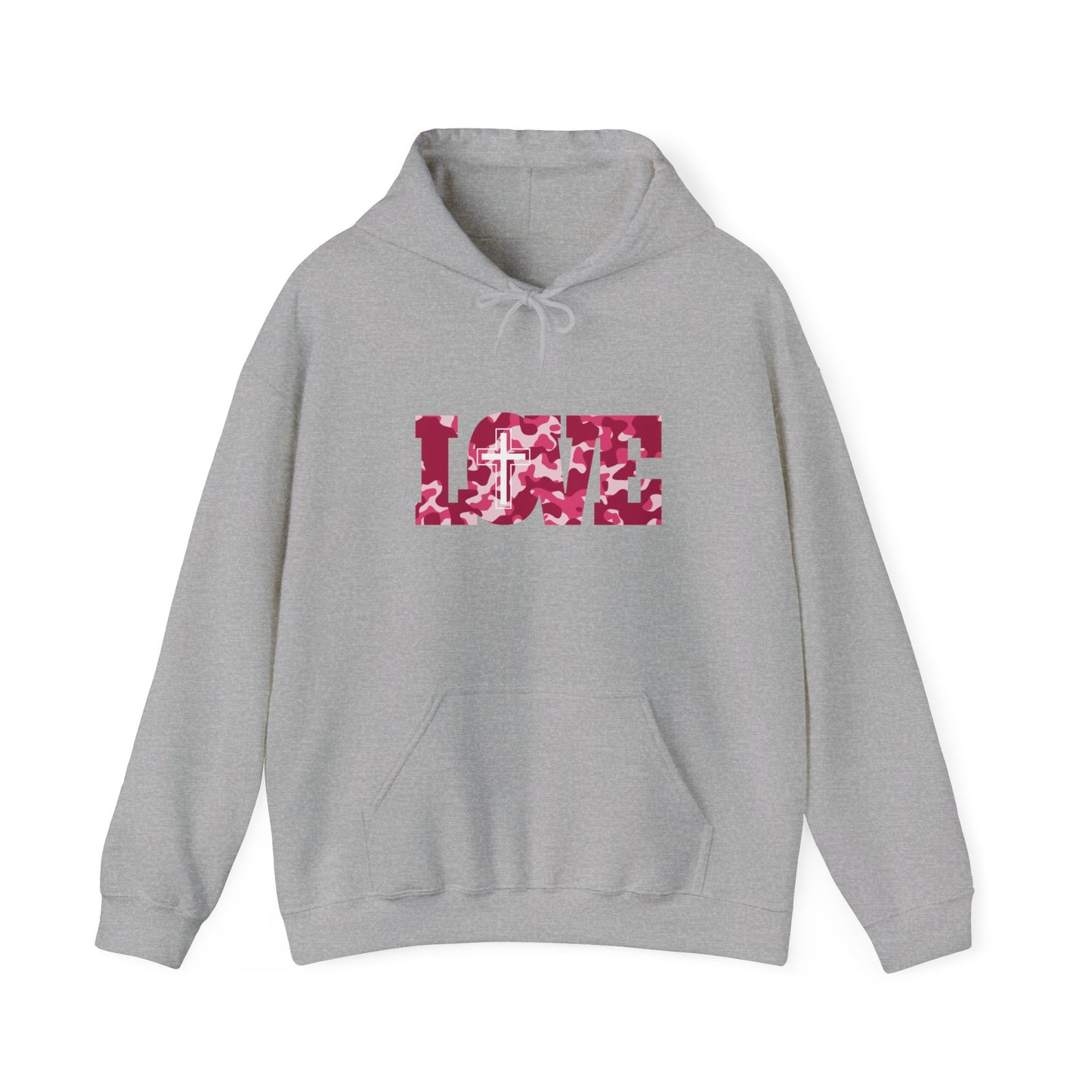 Love Christ Camouflage - Red Hooded Sweatshirt