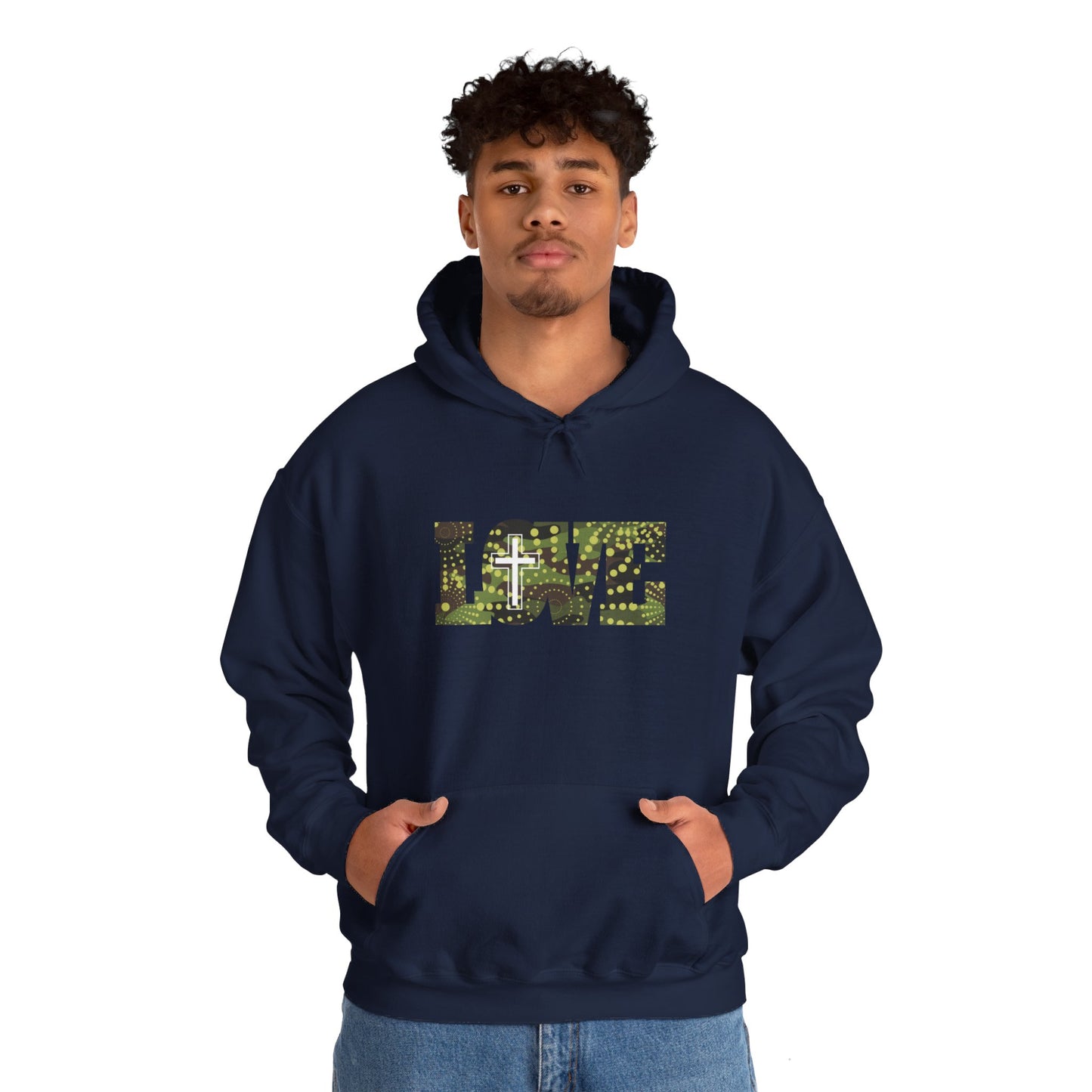 Love Christ Camouflage - Green Hooded Sweatshirt