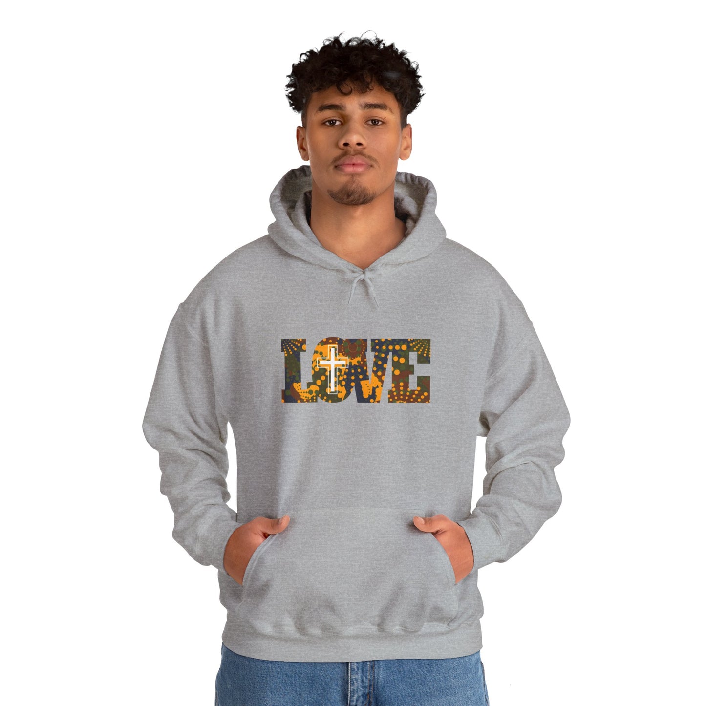 Love Christ Camouflage - Yellow Hooded Sweatshirt