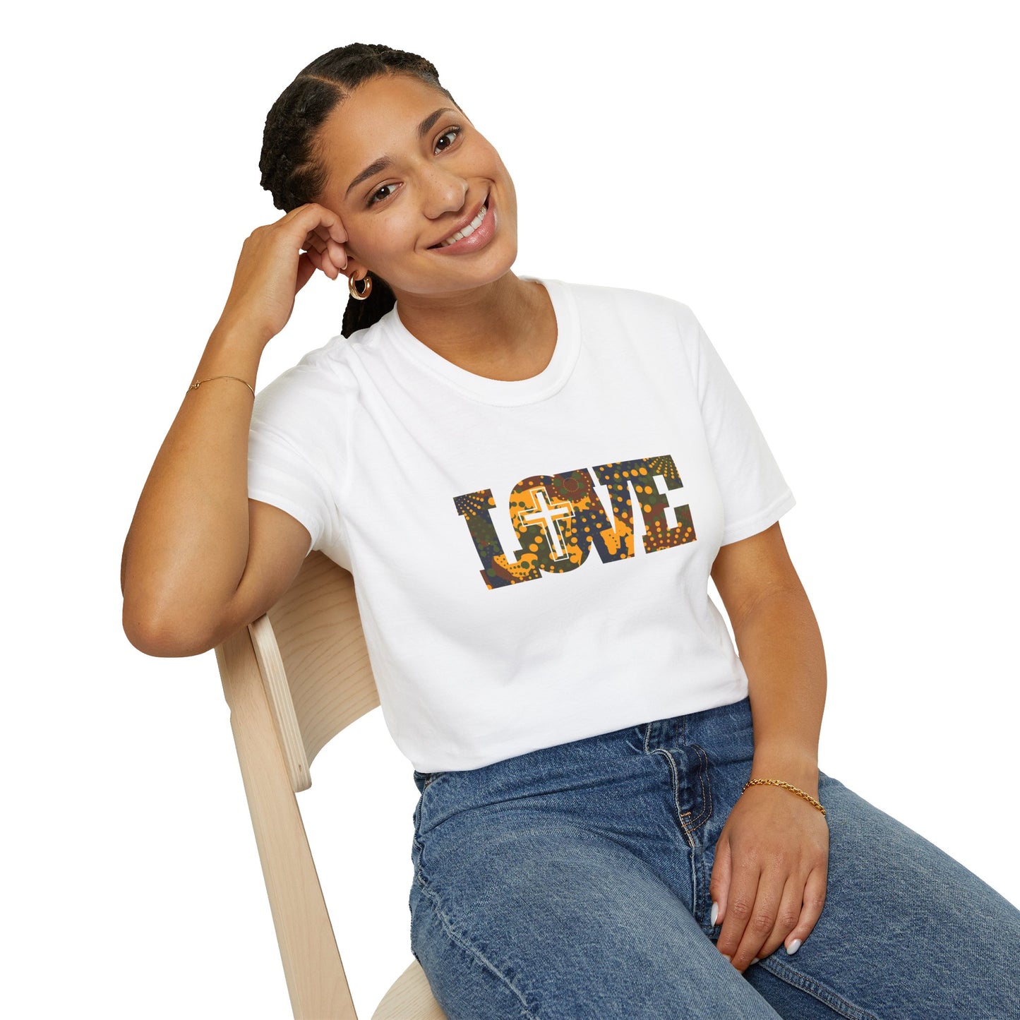 Love Christ Camouflage - Yellow T Shirt