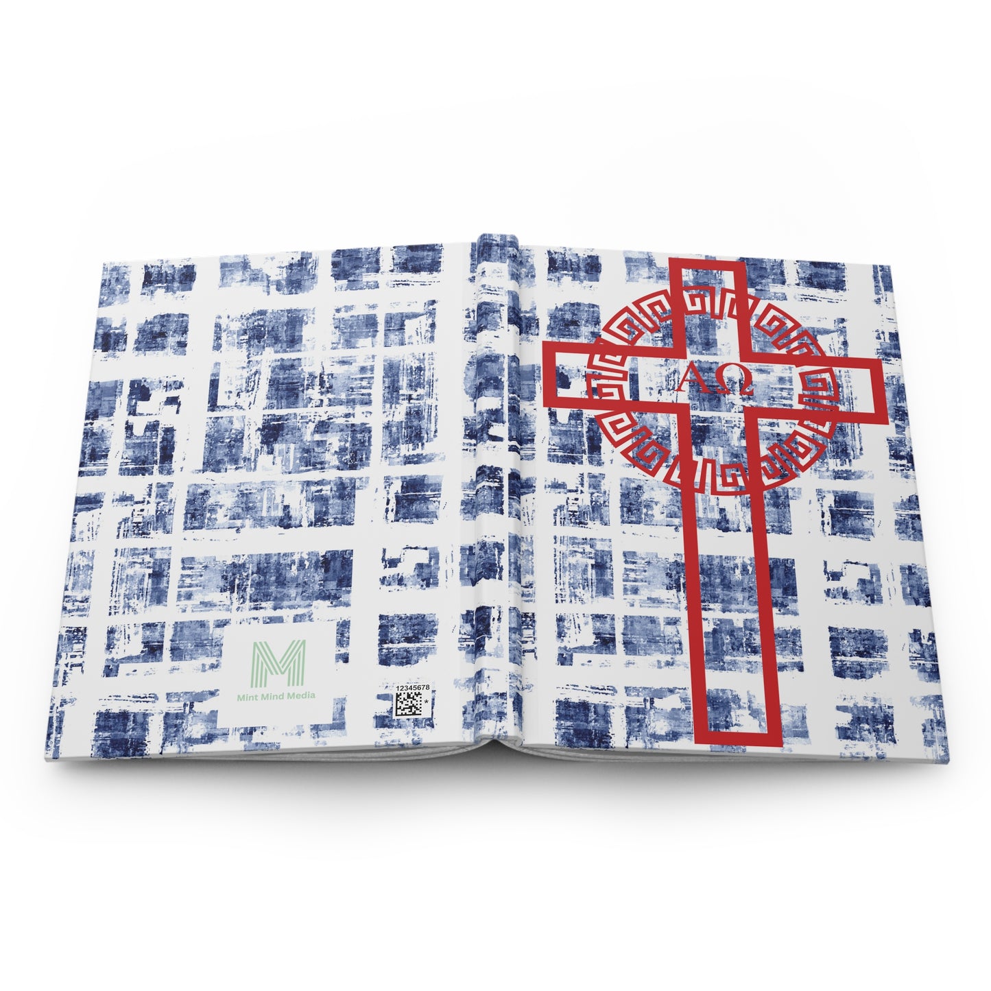 Christian Alpha and Omega Hardcover Journal Matte Blue