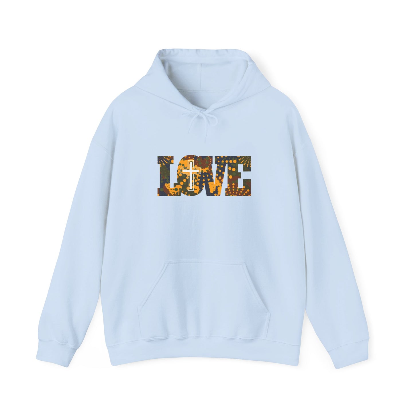 Love Christ Camouflage - Yellow Hooded Sweatshirt