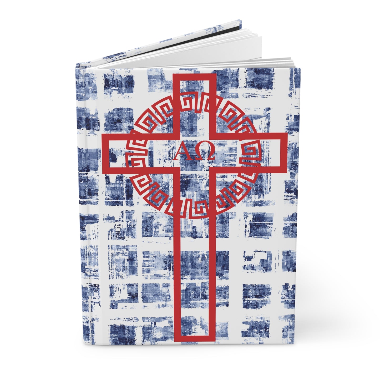 Christian Alpha and Omega Hardcover Journal Matte Blue