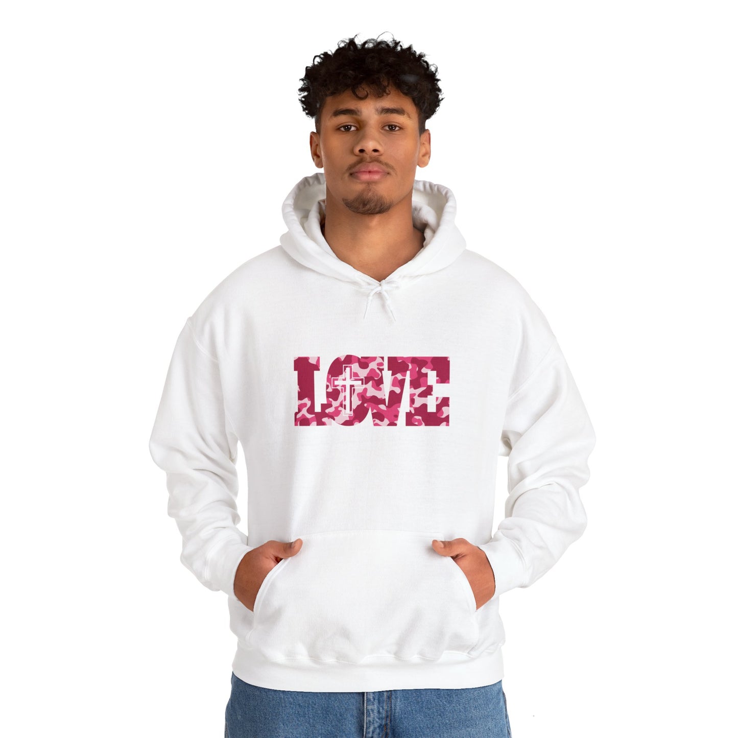 Love Christ Camouflage - Red Hooded Sweatshirt